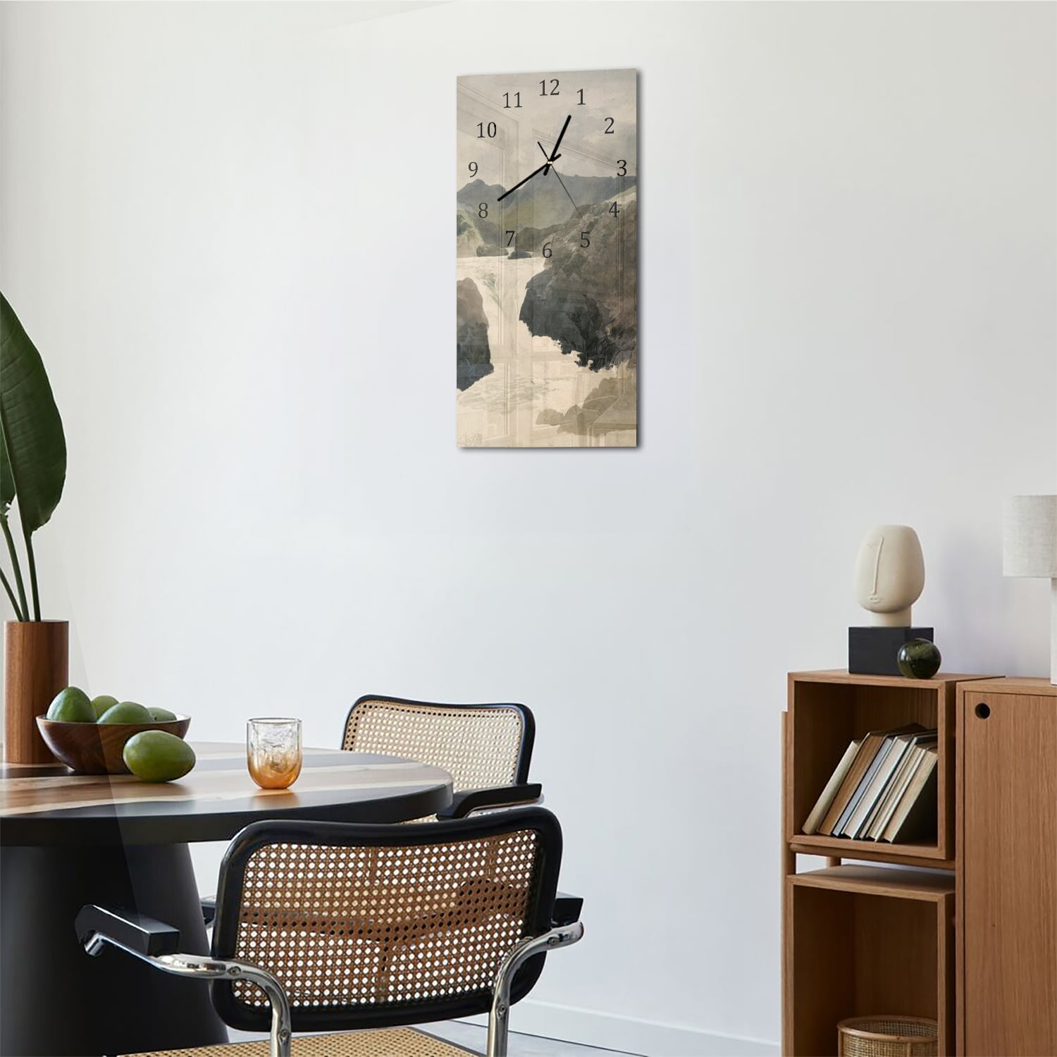 Wanduhr 30x60 - Aquarellmalerei Fluss