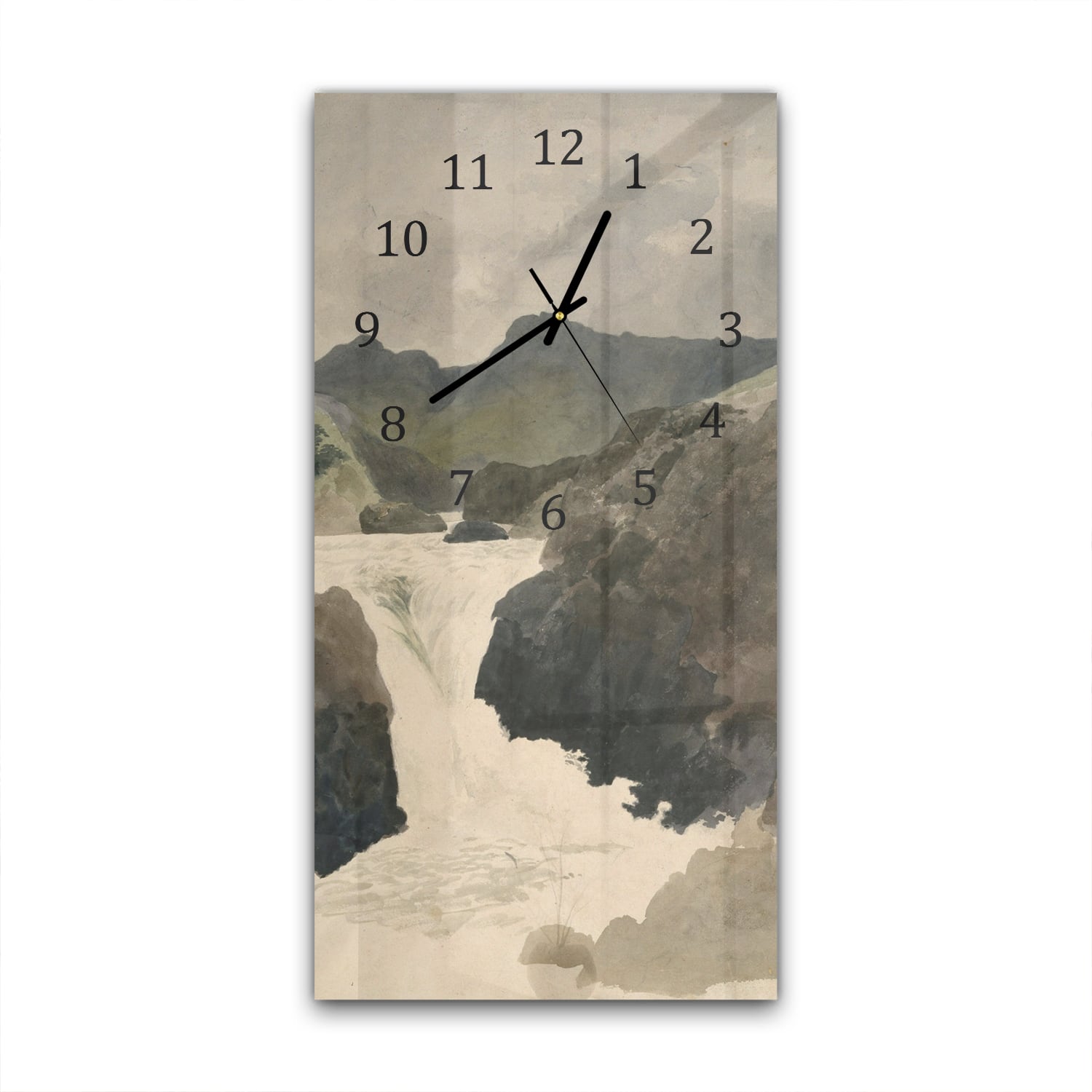 Wanduhr 30x60 - Aquarellmalerei Fluss