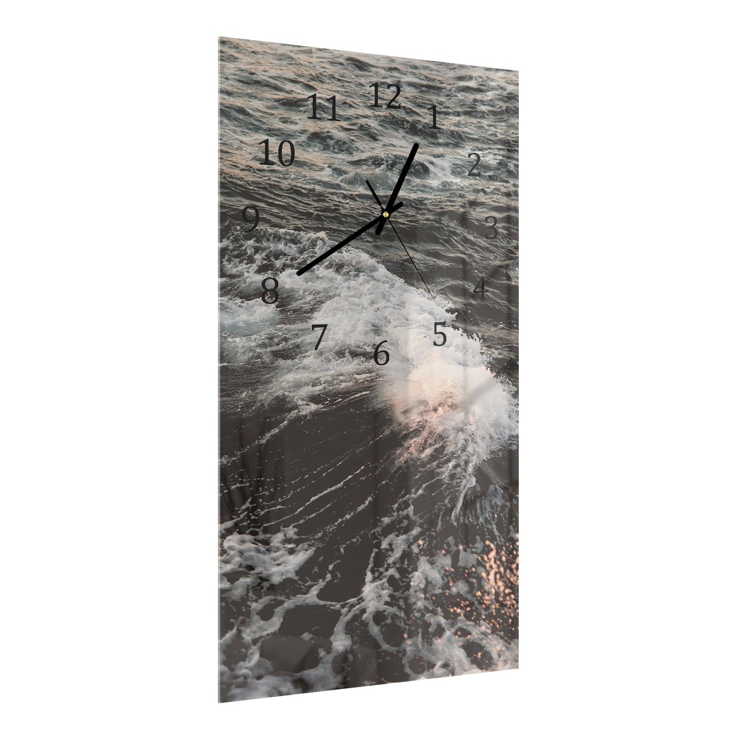 Wanduhr 30x60 - Raue Wellen