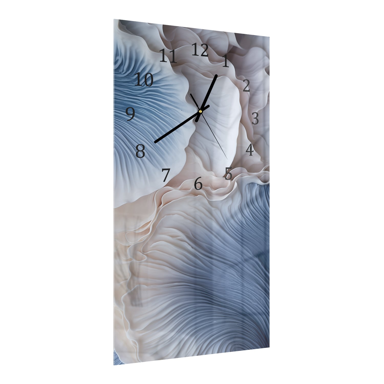 Wanduhr 30x60 - Blaue Pilz-Textur