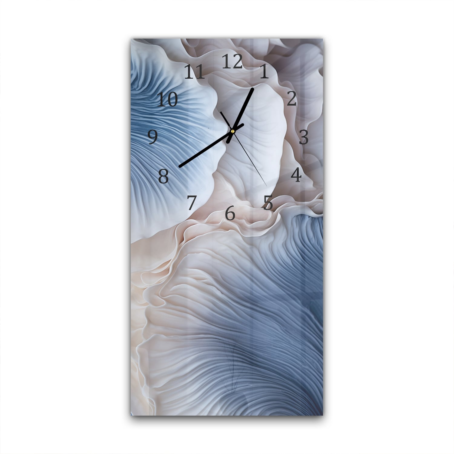Wanduhr 30x60 - Blaue Pilz-Textur