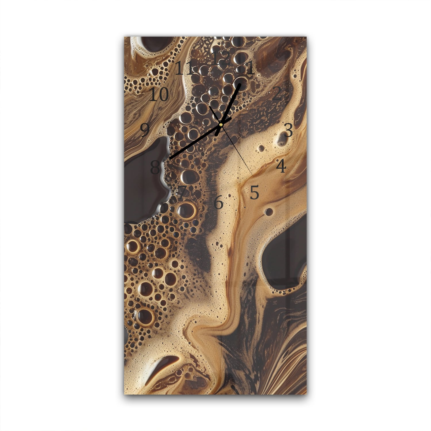 Wanduhr 30x60 - Flüssige Kaffee-Textur