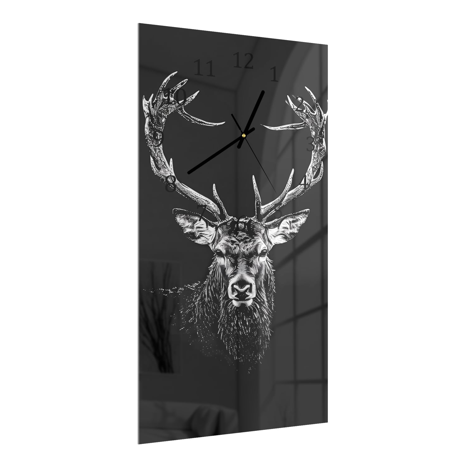 Wanduhr 30x60 - Illustriertes Reh