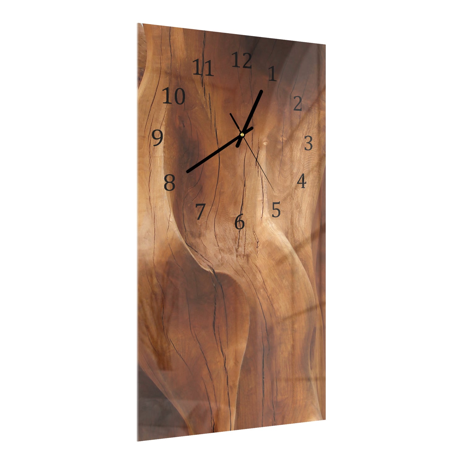 Wanduhr 30x60 - Wellenförmiges Holz