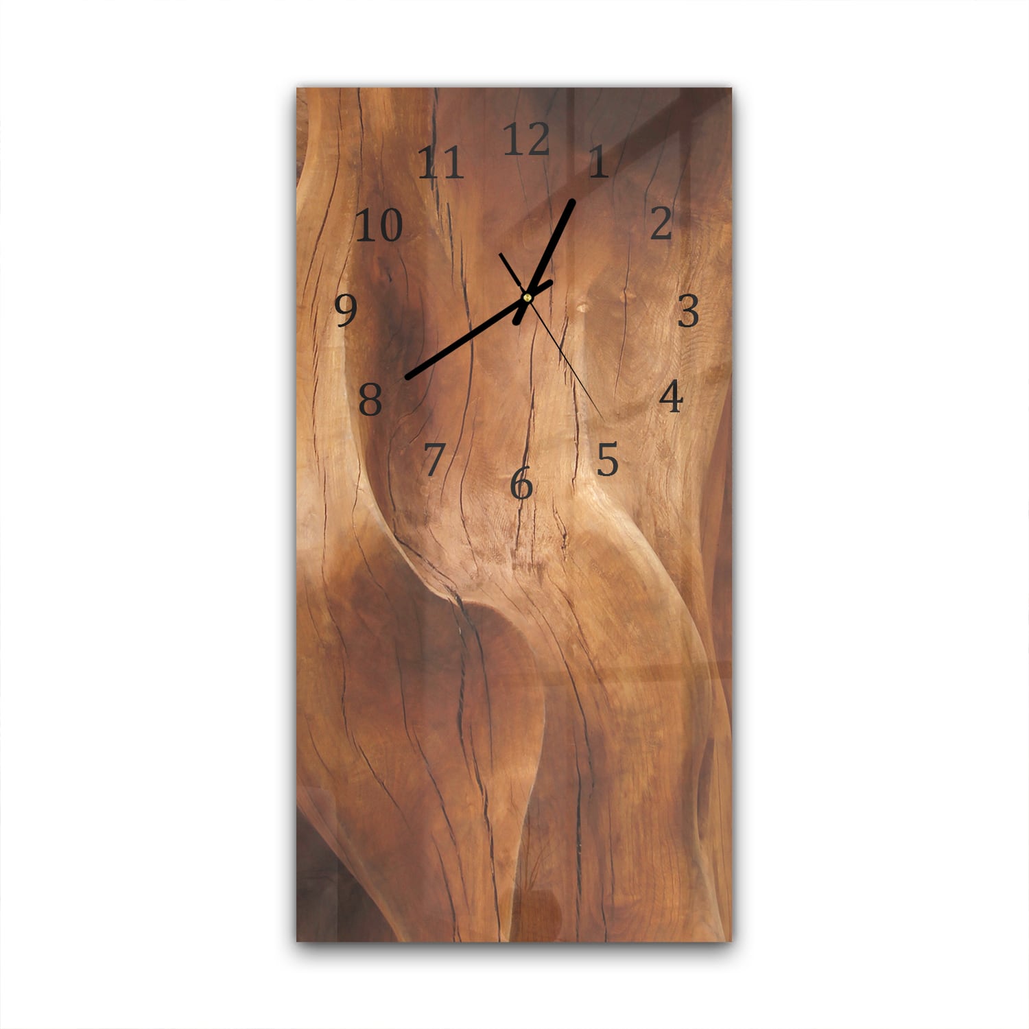 Wanduhr 30x60 - Wellenförmiges Holz