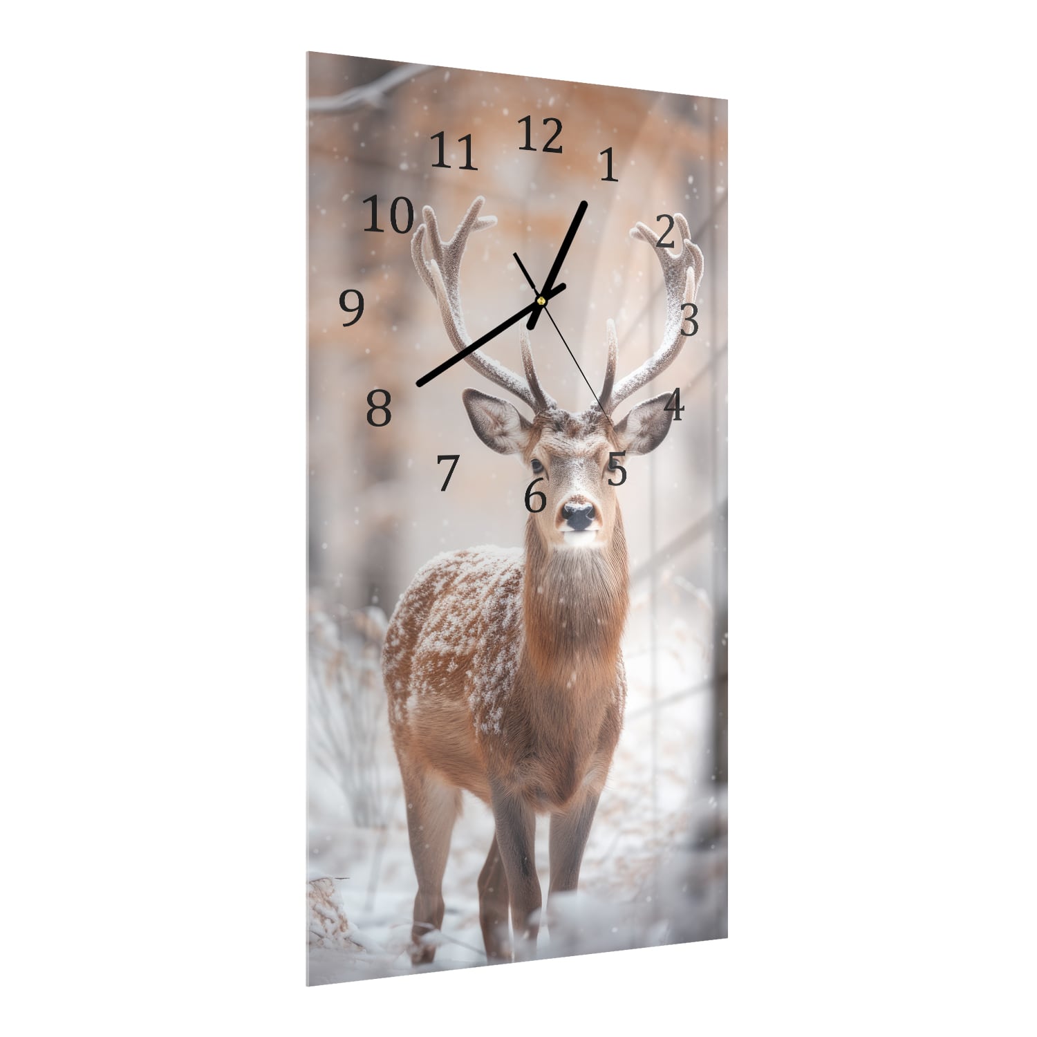 Wanduhr 30x60 - Reh im Winter