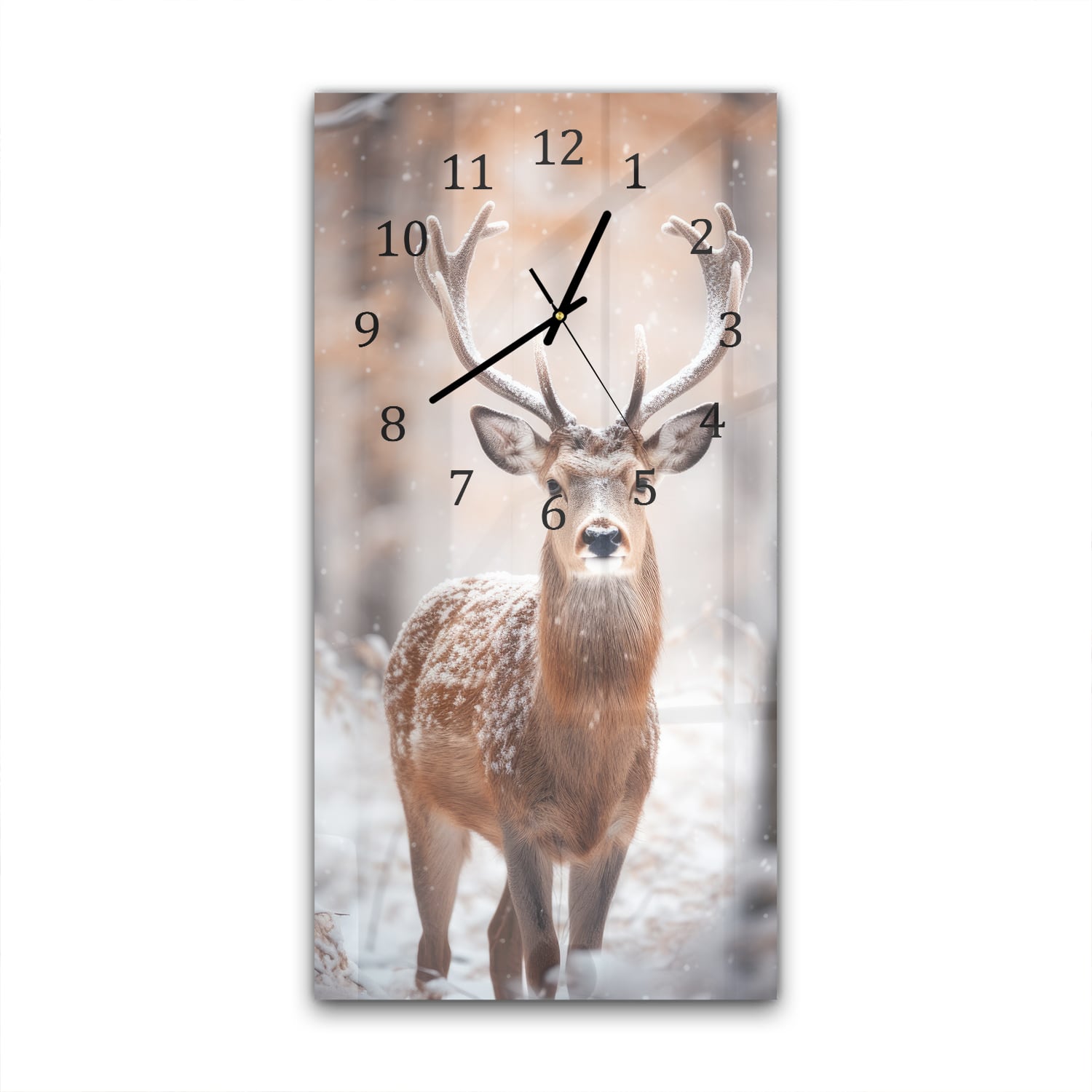 Wanduhr 30x60 - Reh im Winter