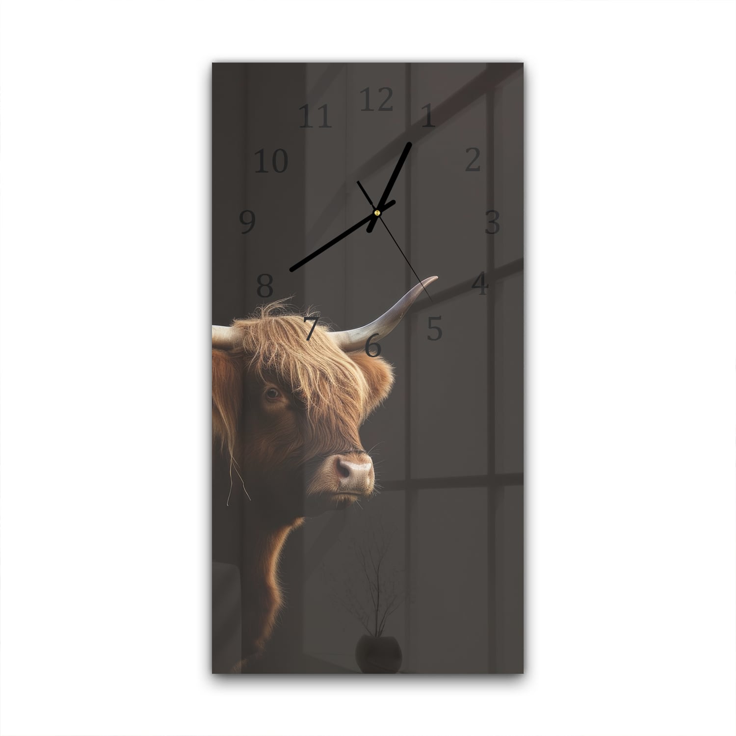 Wanduhr 30x60 - Schottisches Hochlandrind