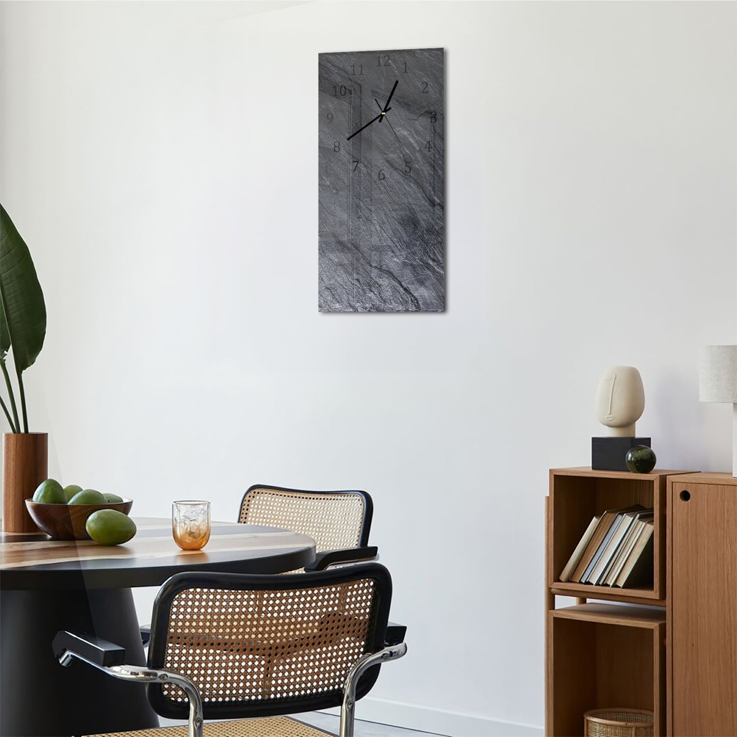 Wanduhr 30x60 - Schwarzer Schiefer
