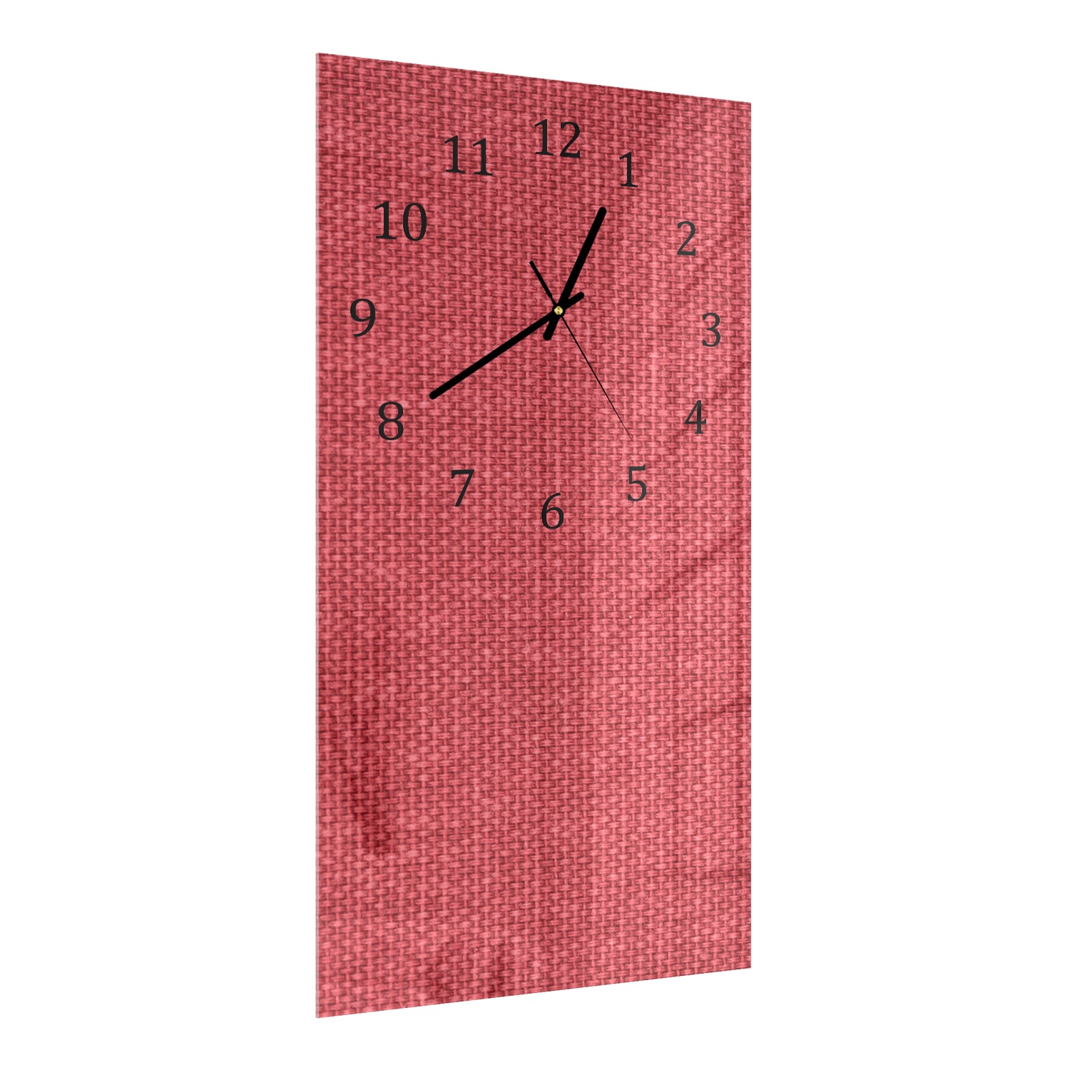 Wanduhr 30x60 - Rote Leinen-Textur