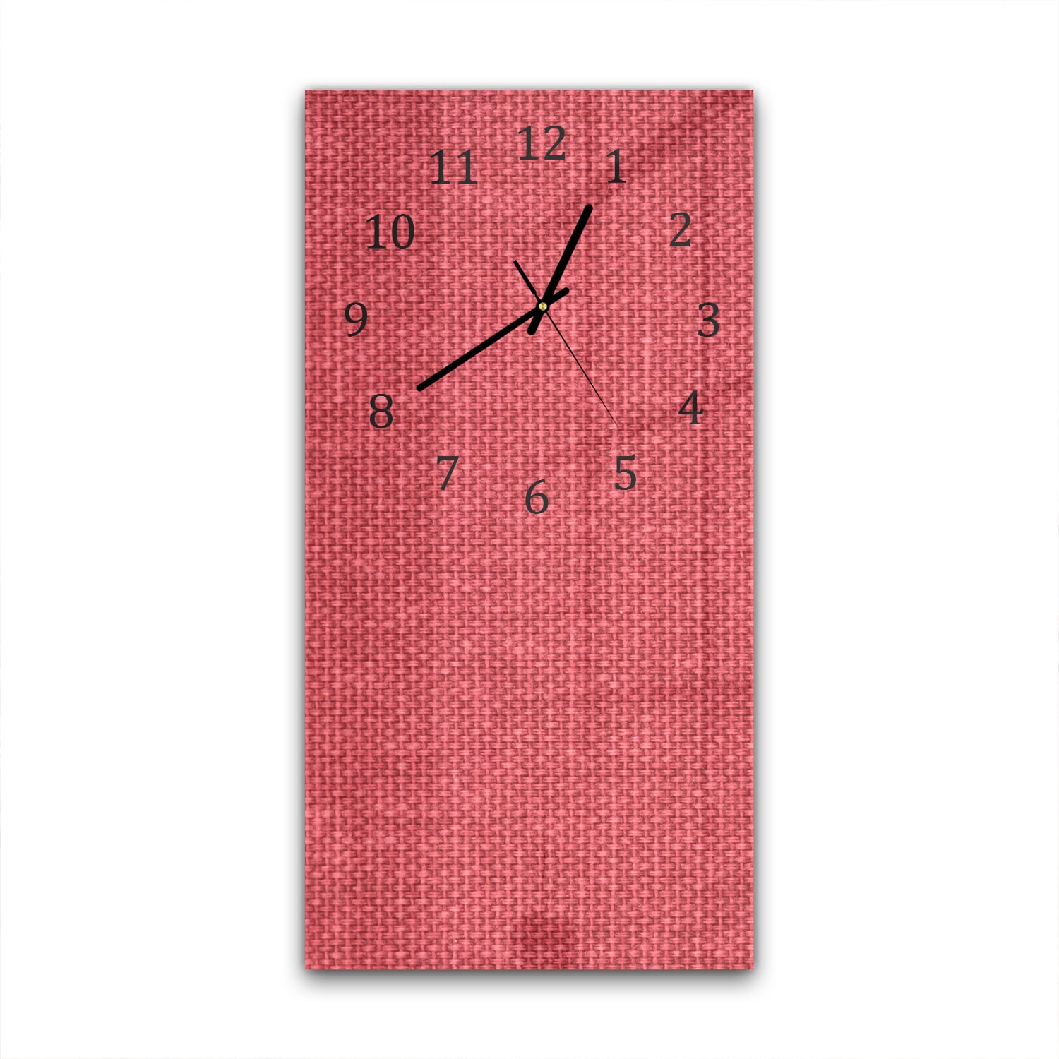 Wanduhr 30x60 - Rote Leinen-Textur