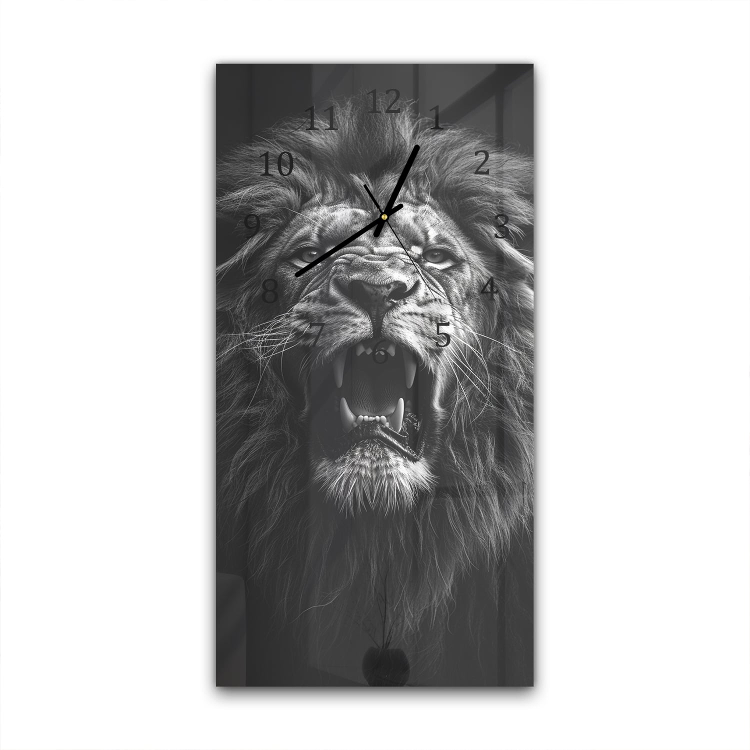 Wanduhr 30x60 - Brüllender Löwe