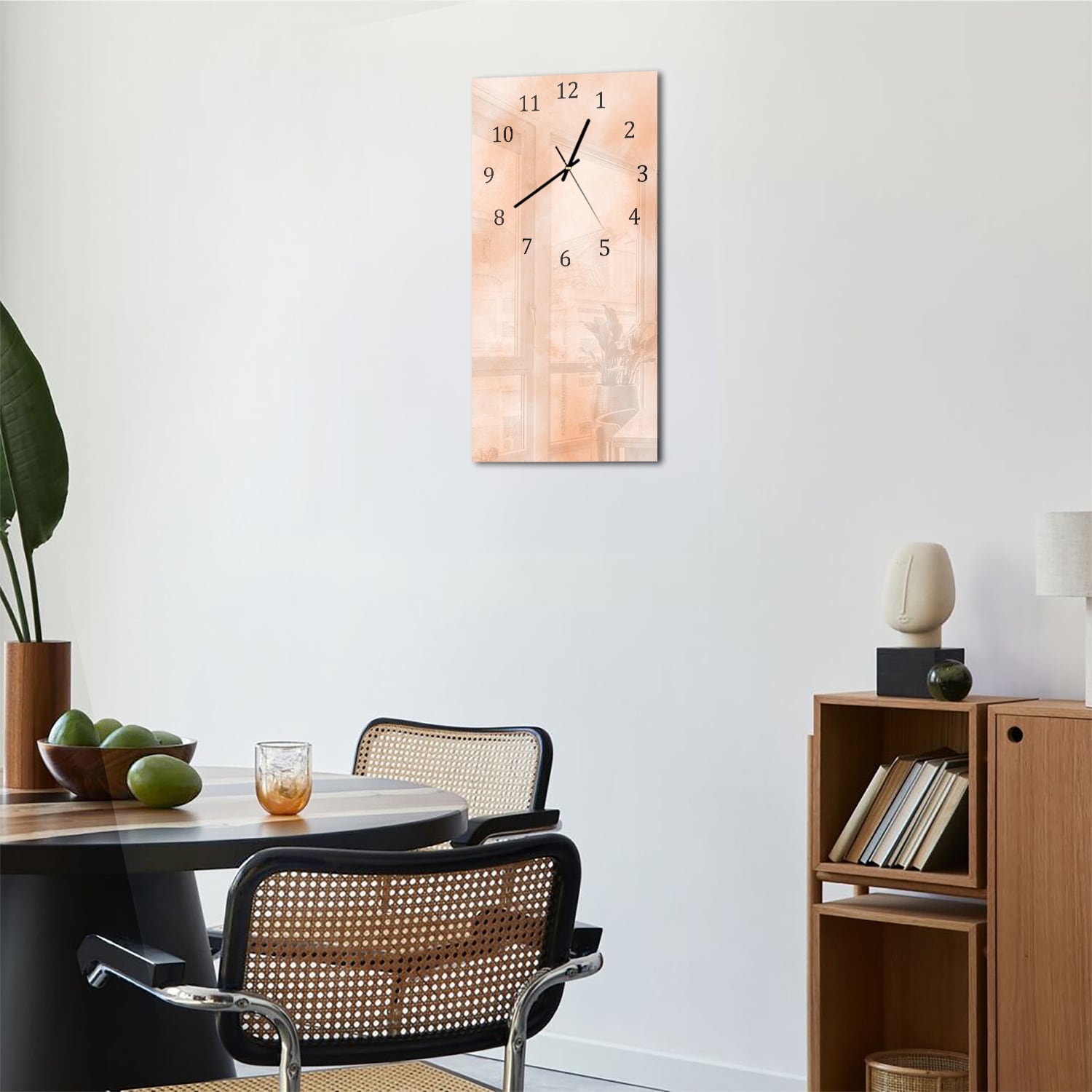 Wanduhr 30x60 - Abstrakte Aquarell-Textur
