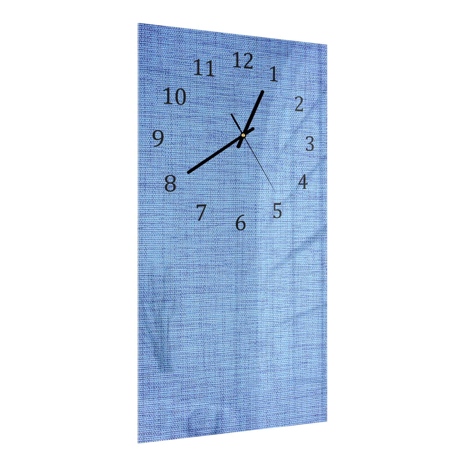 Wanduhr 30x60 - Blauer Stoff