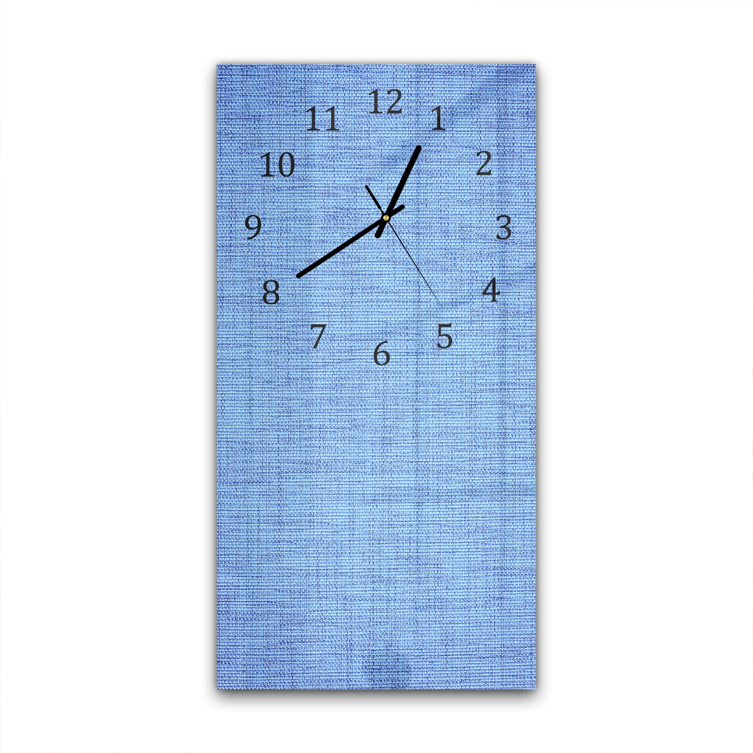 Wanduhr 30x60 - Blauer Stoff