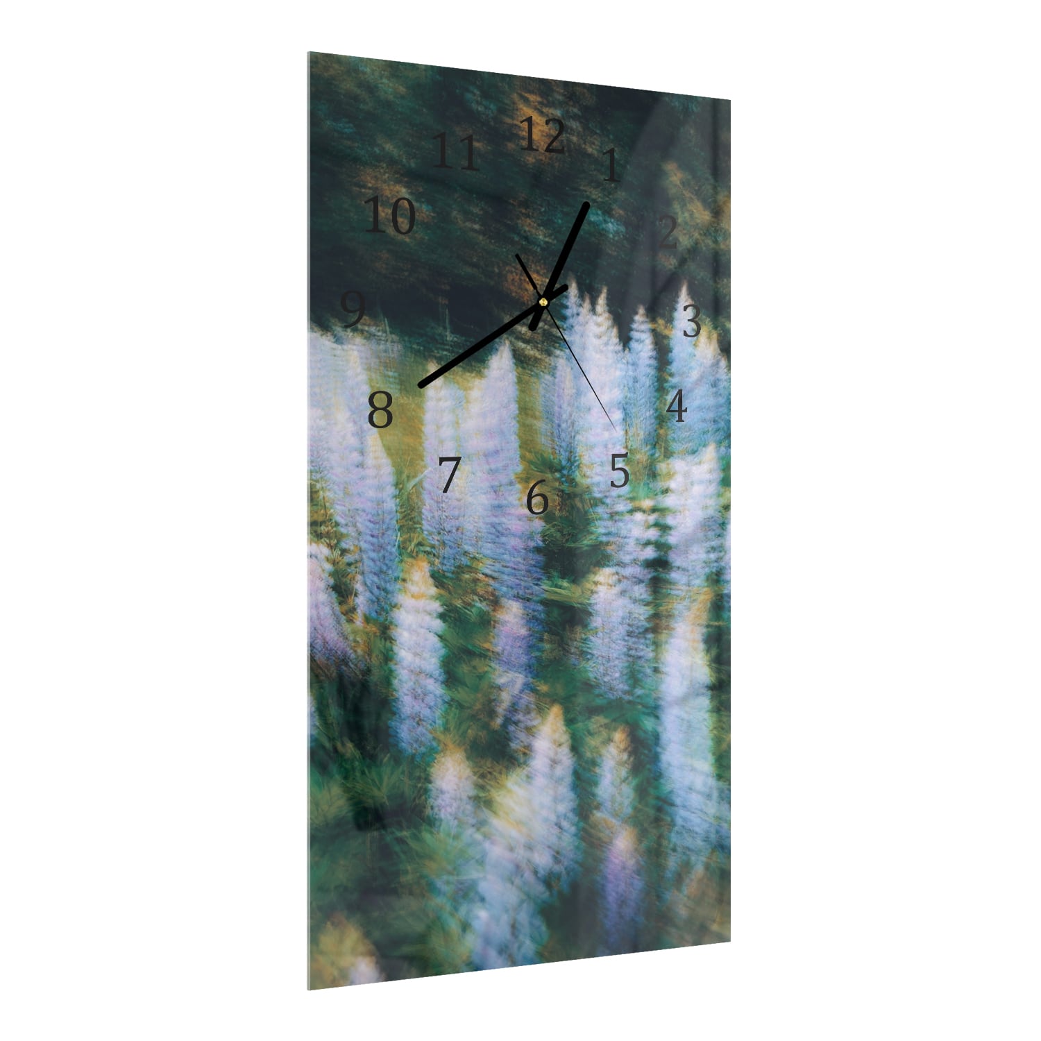 Wanduhr 30x60 - Träumerische Blumen