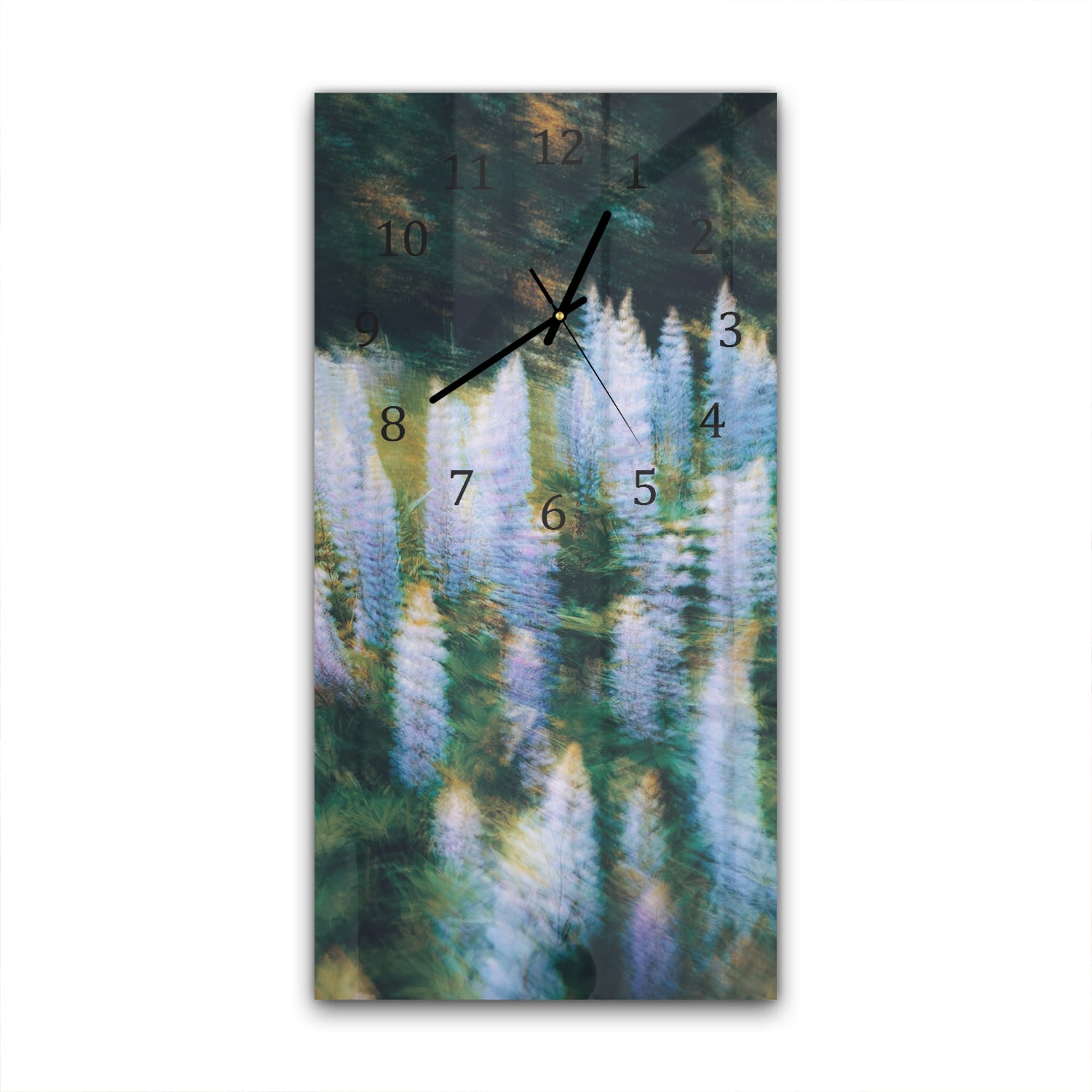 Wanduhr 30x60 - Träumerische Blumen