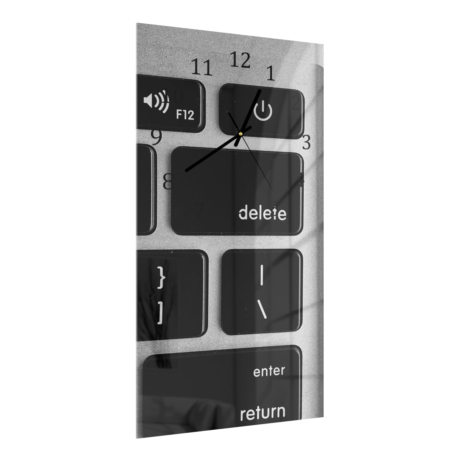 Wanduhr 30x60 - Schwarz-Weiß Tastatur