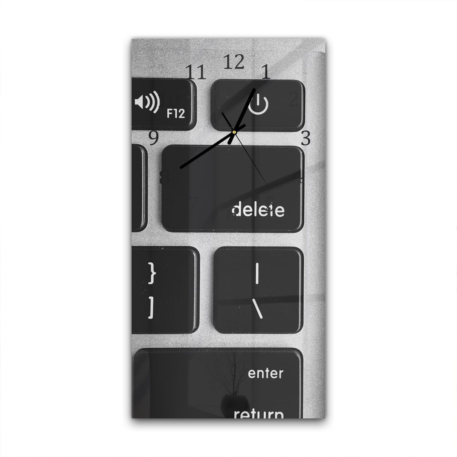 Wanduhr 30x60 - Schwarz-Weiß Tastatur