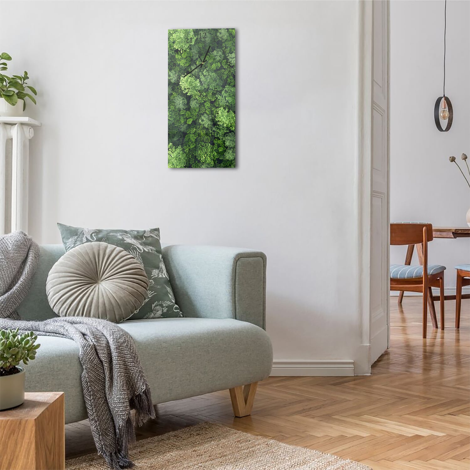 Wanduhr 30x60 - Wälder von oben