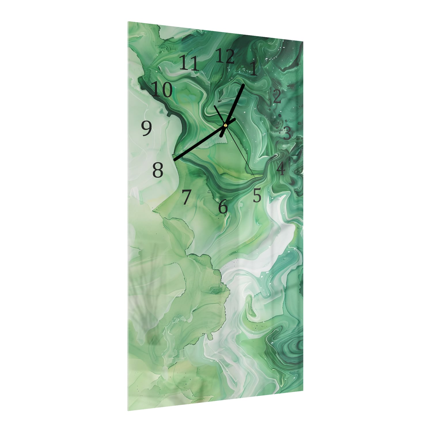 Wanduhr 30x60 - Grüne Aquarell-Textur