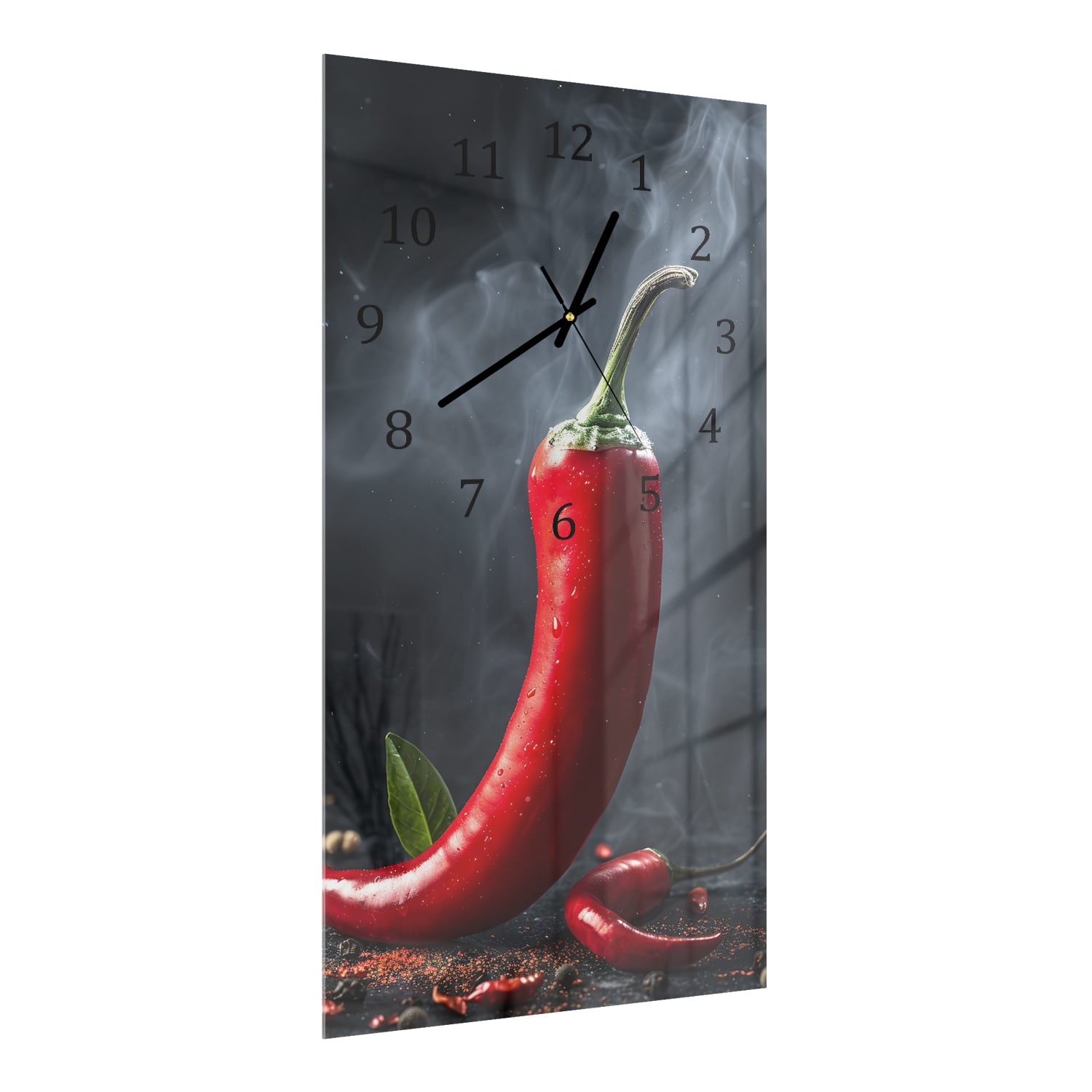 Wanduhr 30x60 - Pfeffer im Nebel