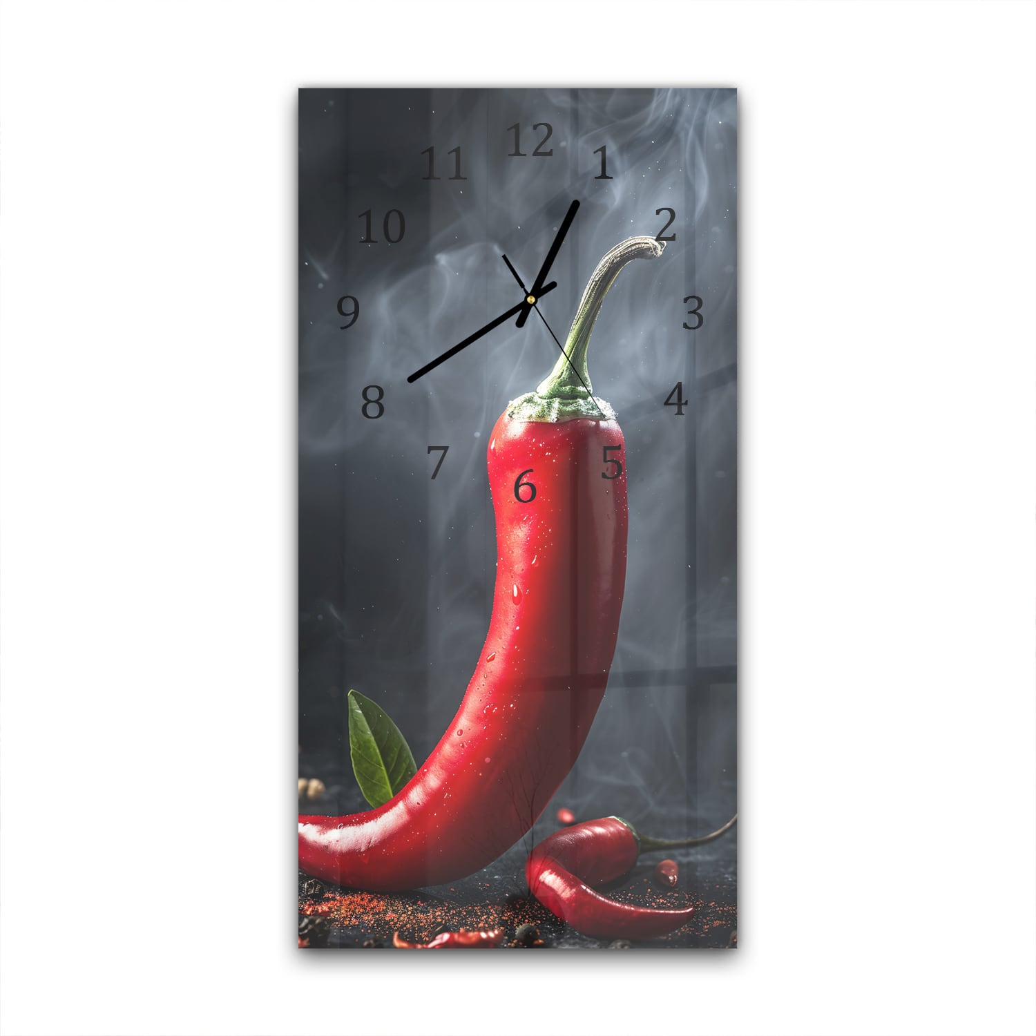 Wanduhr 30x60 - Pfeffer im Nebel