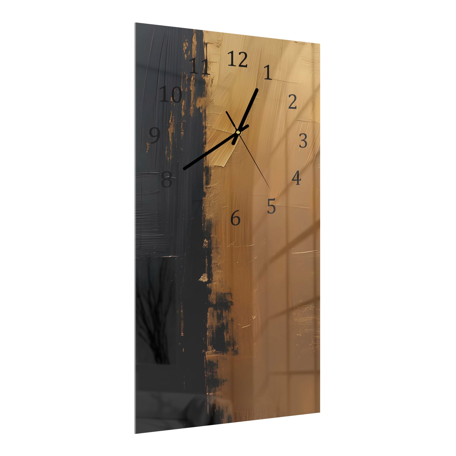 Wanduhr 30x60 - Goldene Streifen