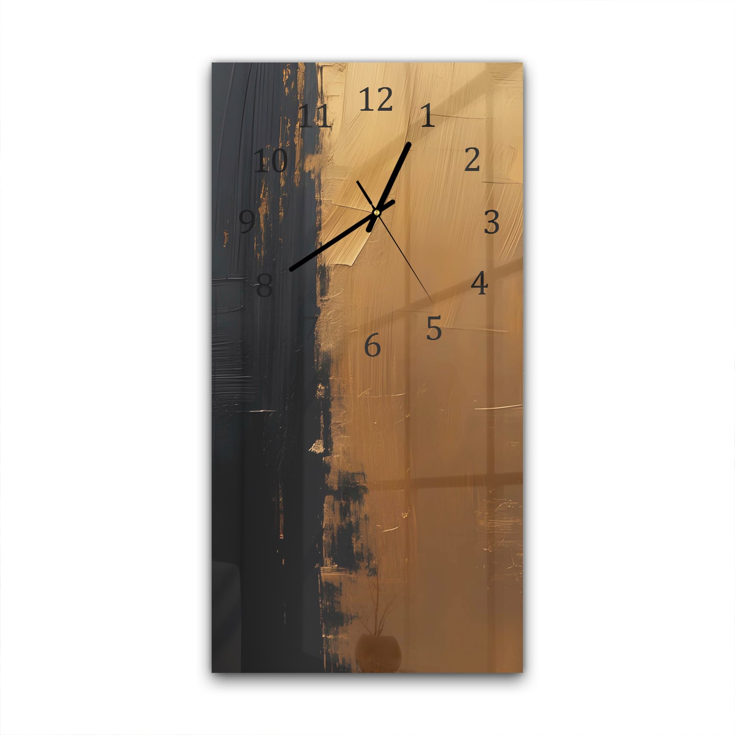 Wanduhr 30x60 - Goldene Streifen