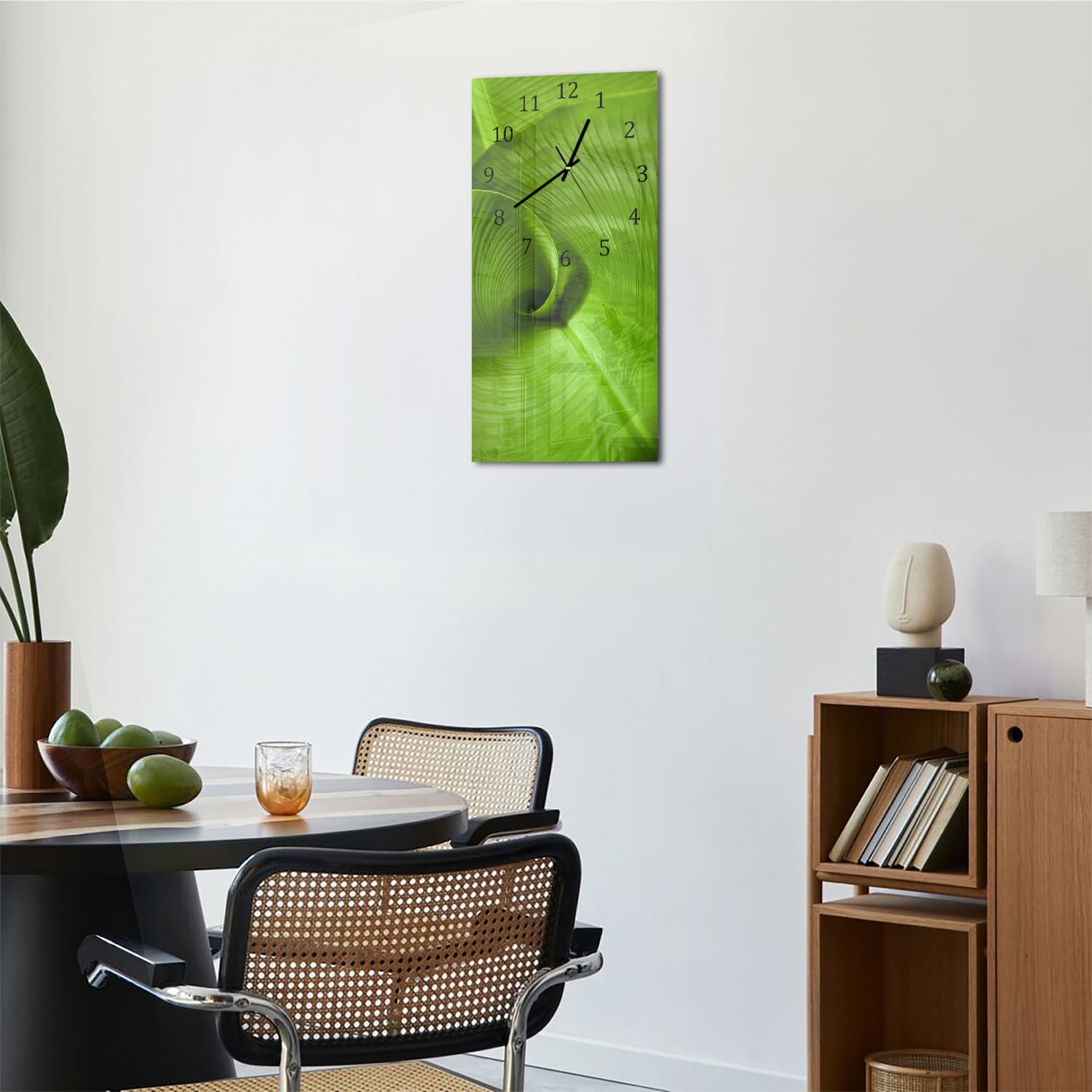Wanduhr 30x60 - Bananenblatt