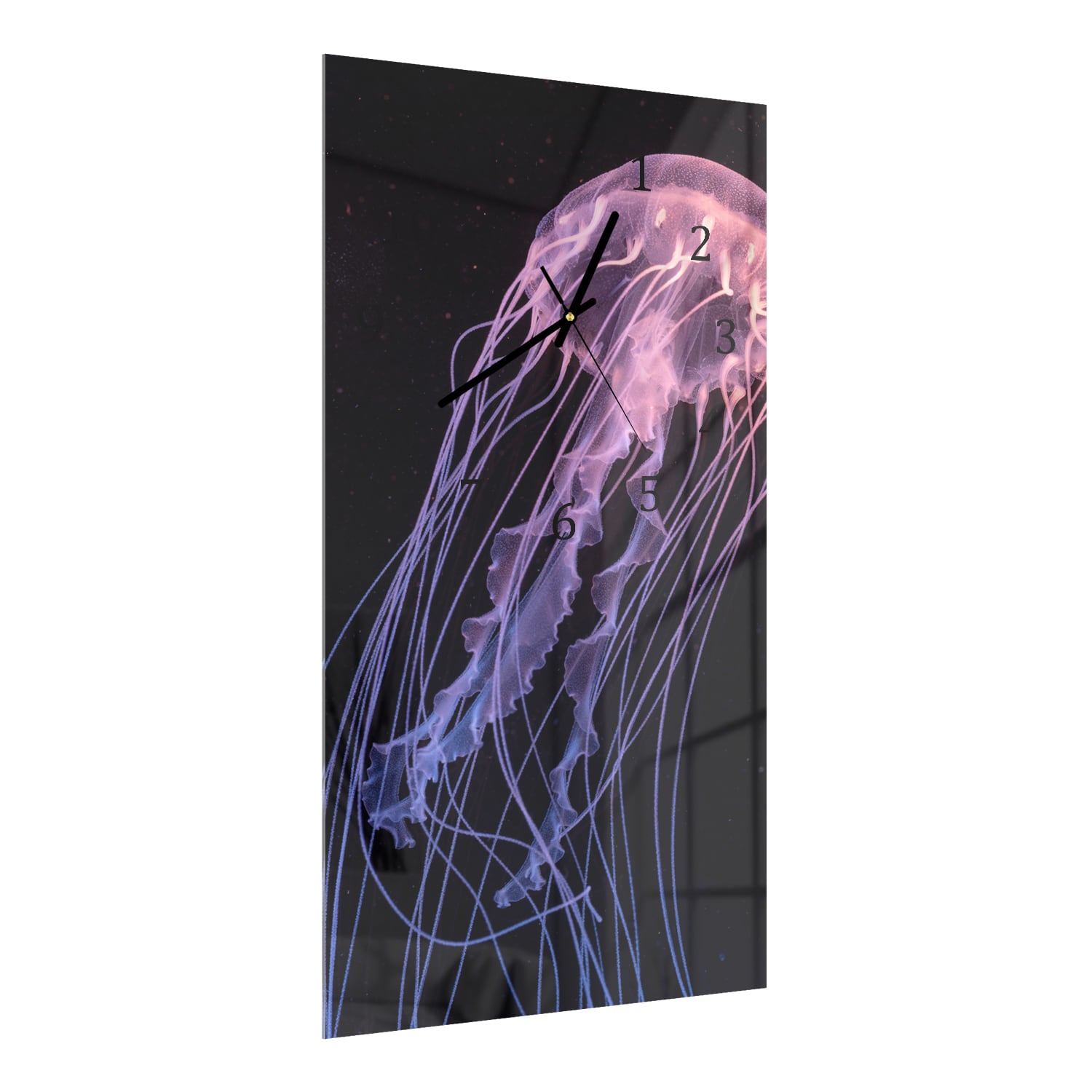 Wanduhr 30x60 - Bunte Qualle