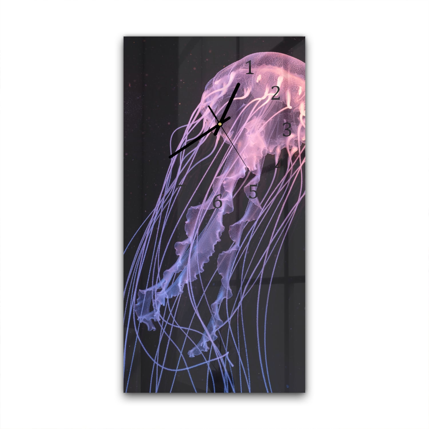 Wanduhr 30x60 - Bunte Qualle