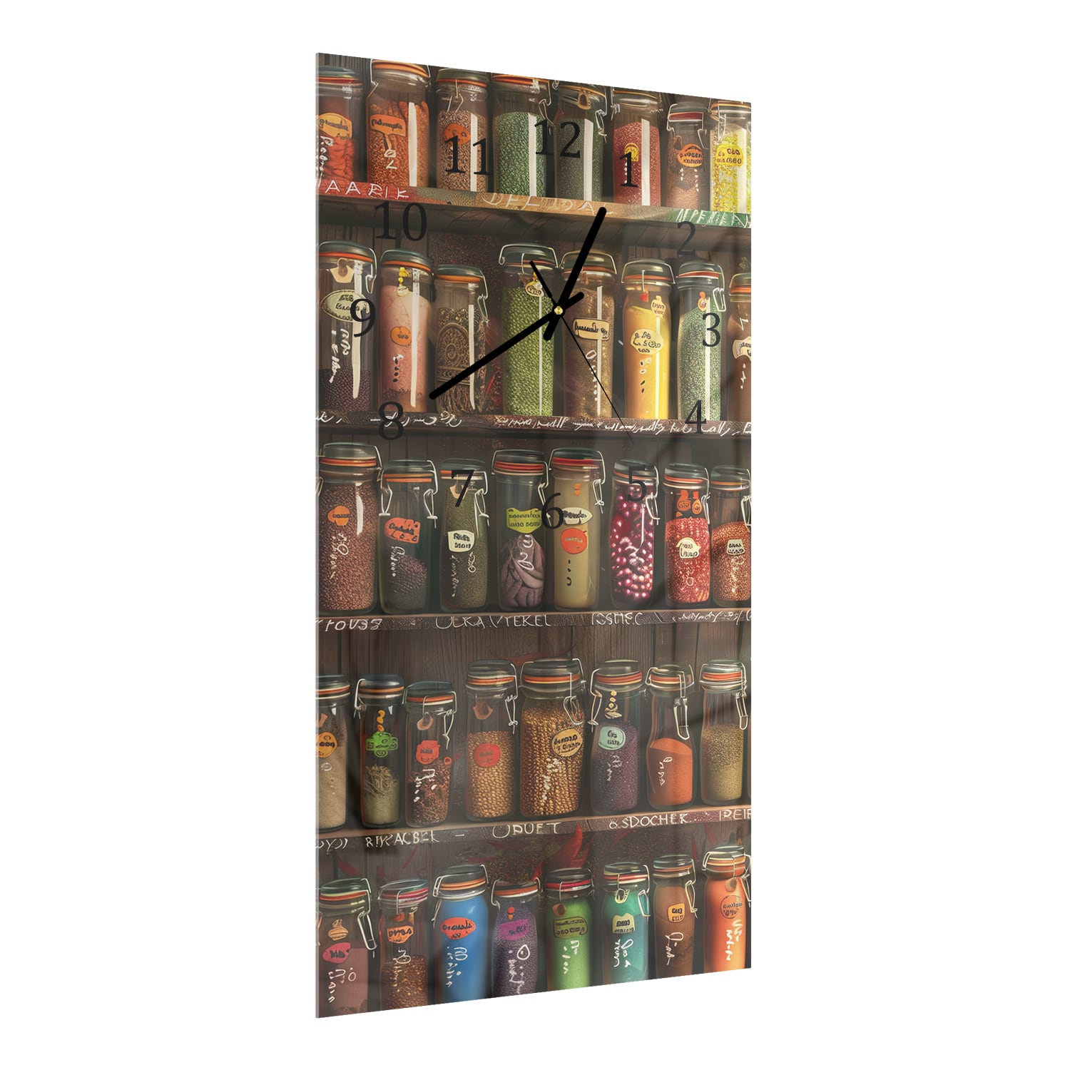 Wanduhr 30x60 - Bunte Kräutergläser