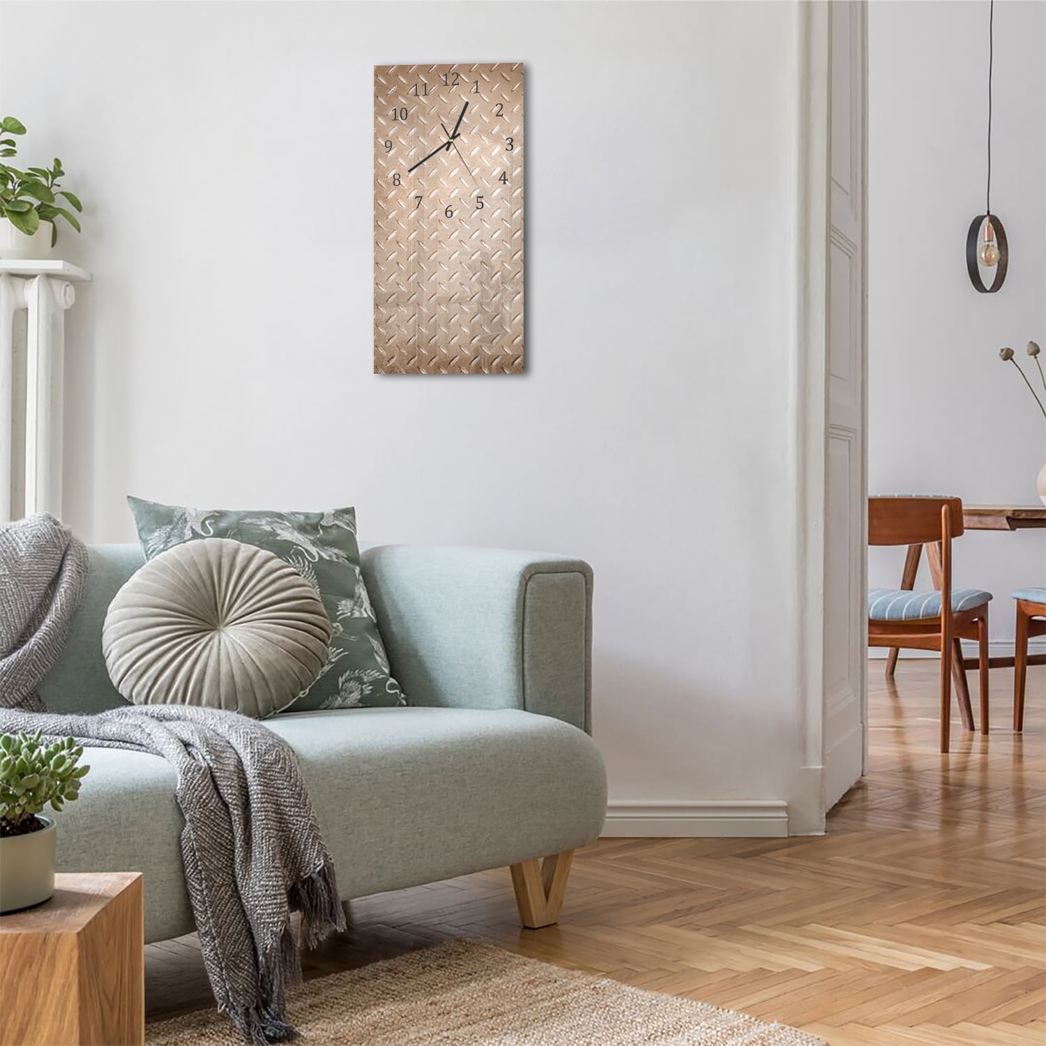 Wanduhr 30x60 - Rostige Riffelblech