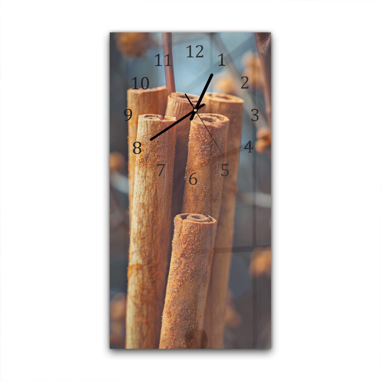 Wanduhr 30x60 - Zimtstangen Nahaufnahme