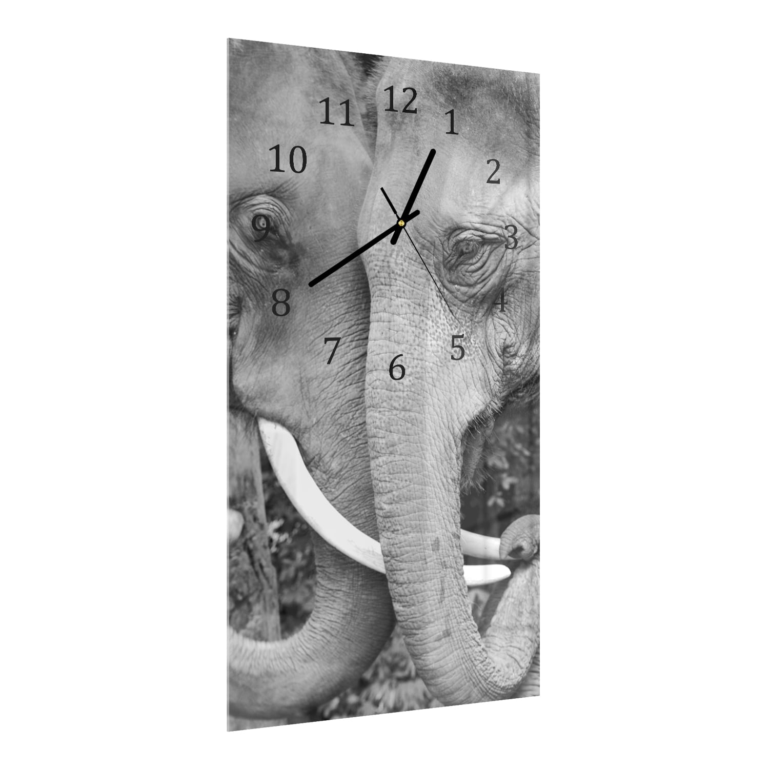 Wanduhr 30x60 - Zwei Elefanten