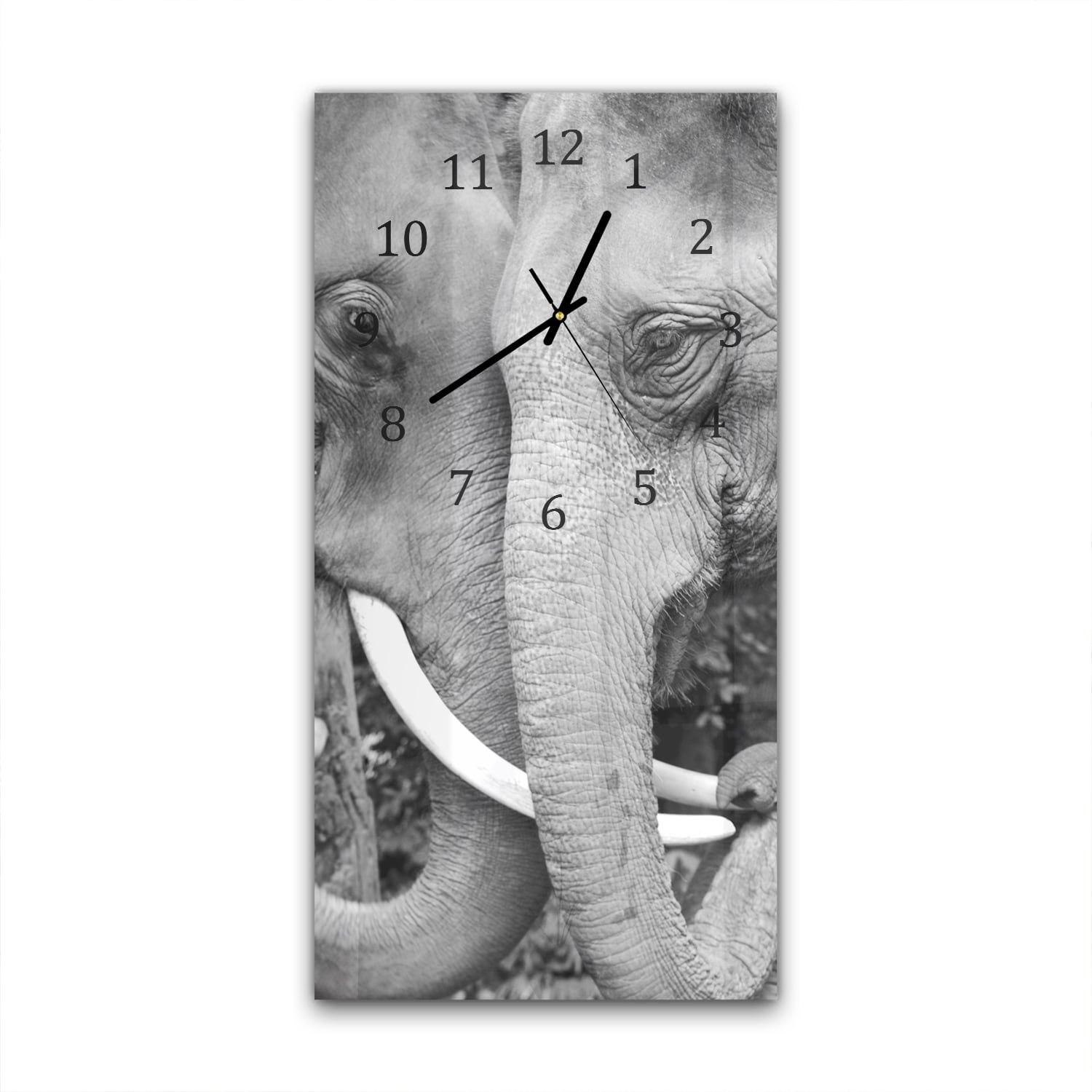 Wanduhr 30x60 - Zwei Elefanten