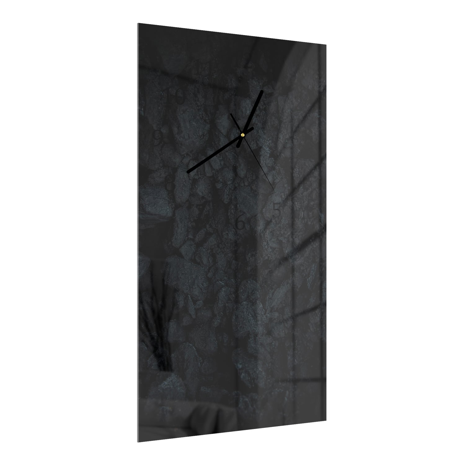 Wanduhr 30x60 - Schwarze Wand