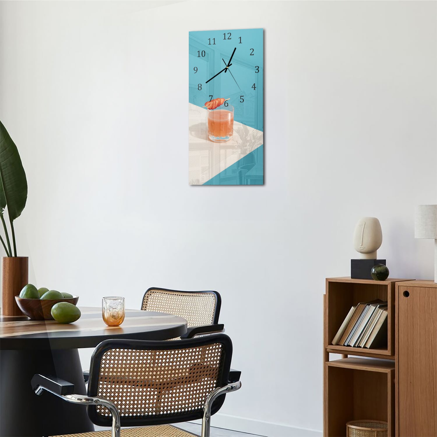 Wanduhr 30x60 - Erdbeercocktail