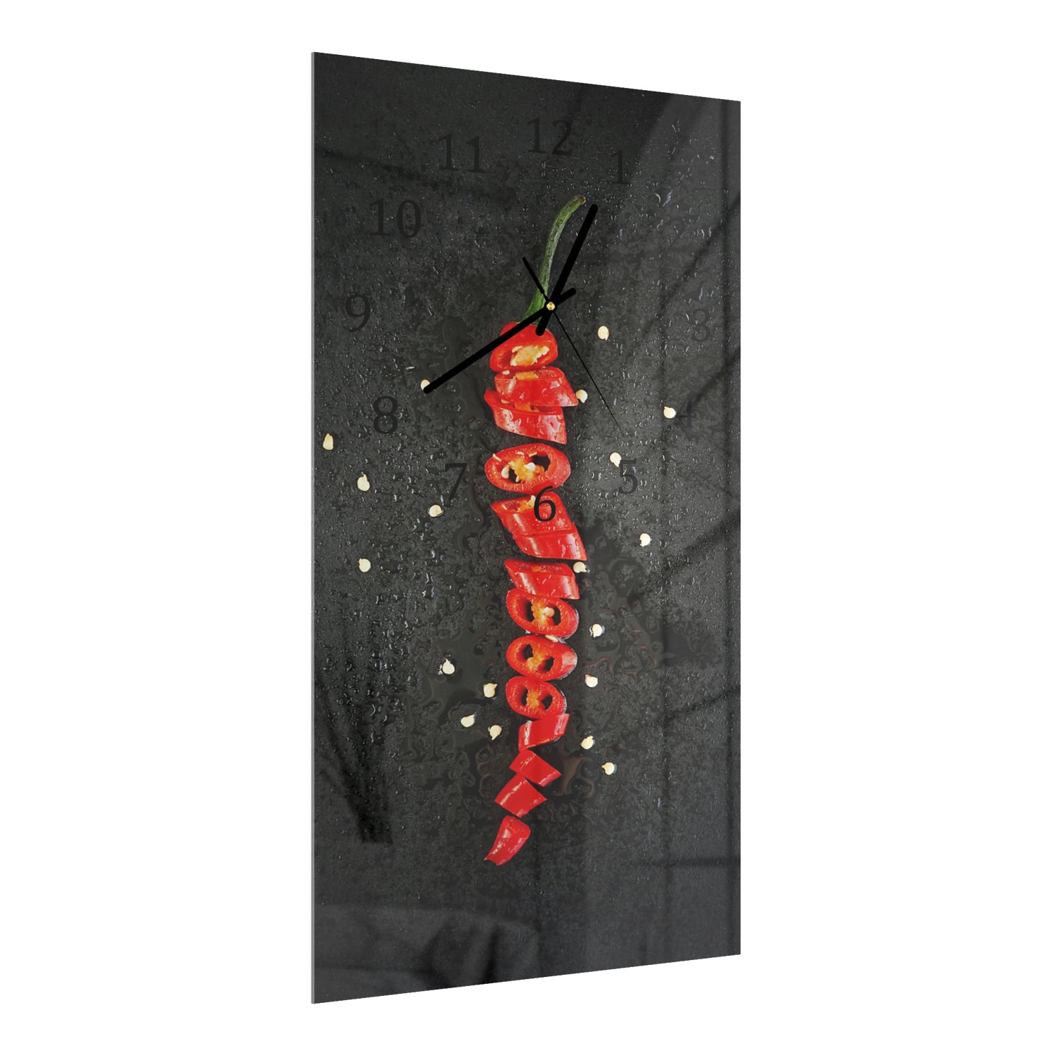 Wanduhr 30x60 - Geschnittene Paprika