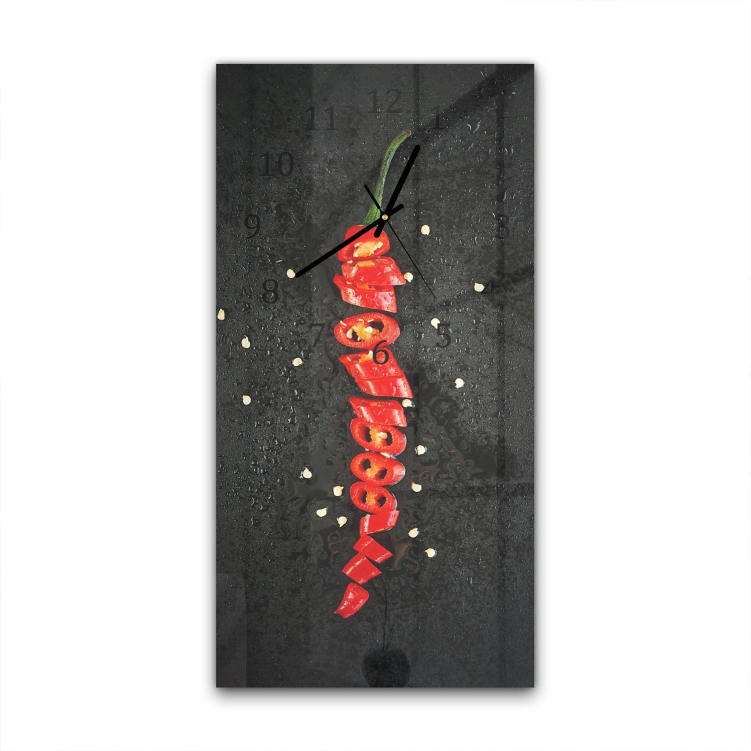 Wanduhr 30x60 - Geschnittene Paprika