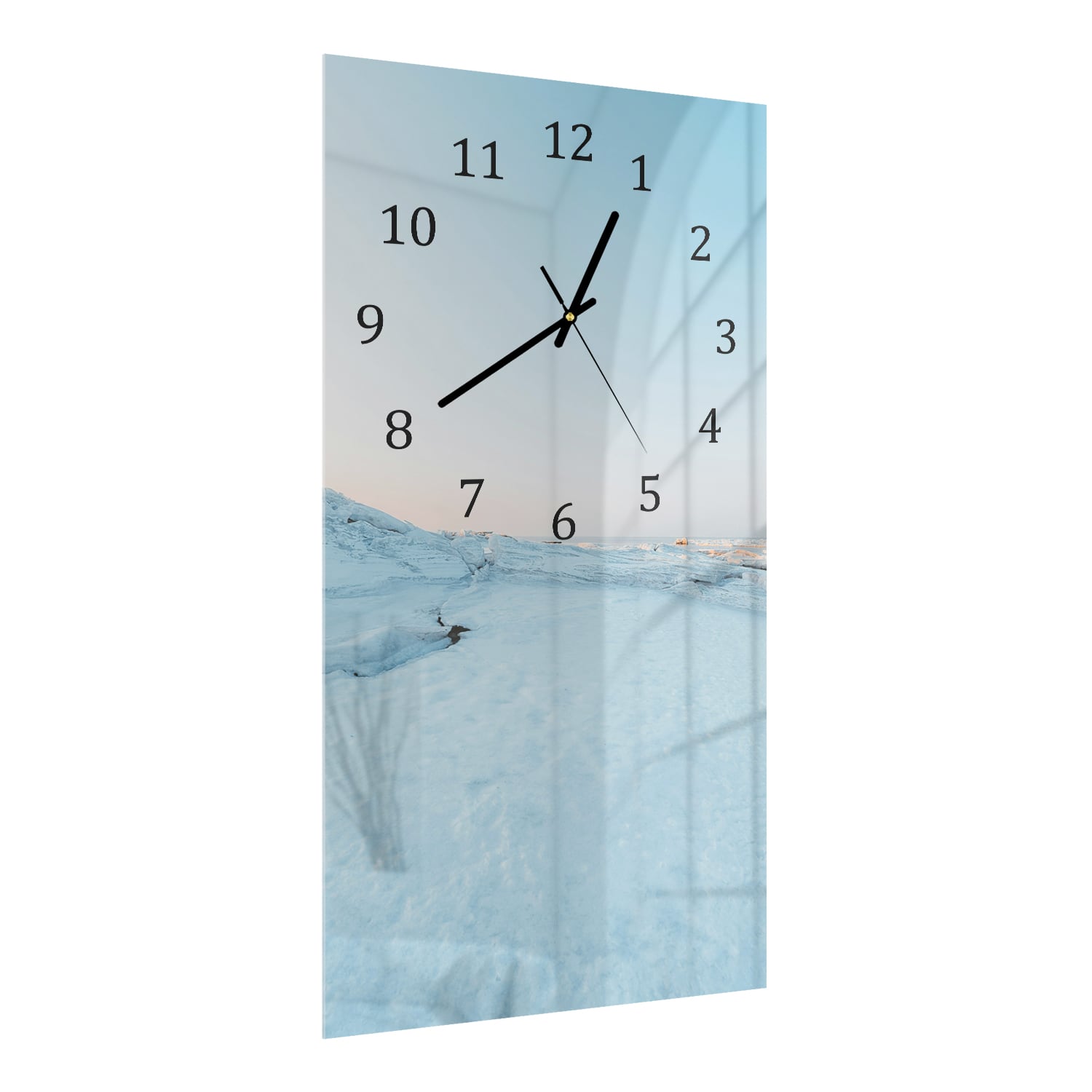 Wanduhr 30x60 - Winterliche Küste