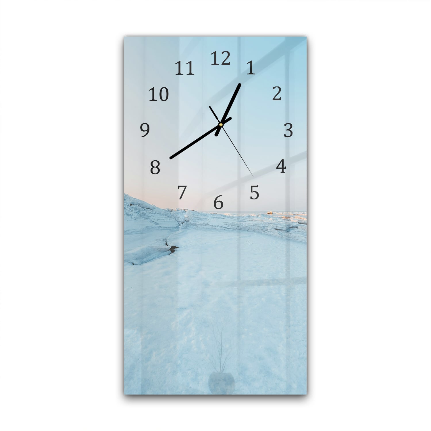 Wanduhr 30x60 - Winterliche Küste