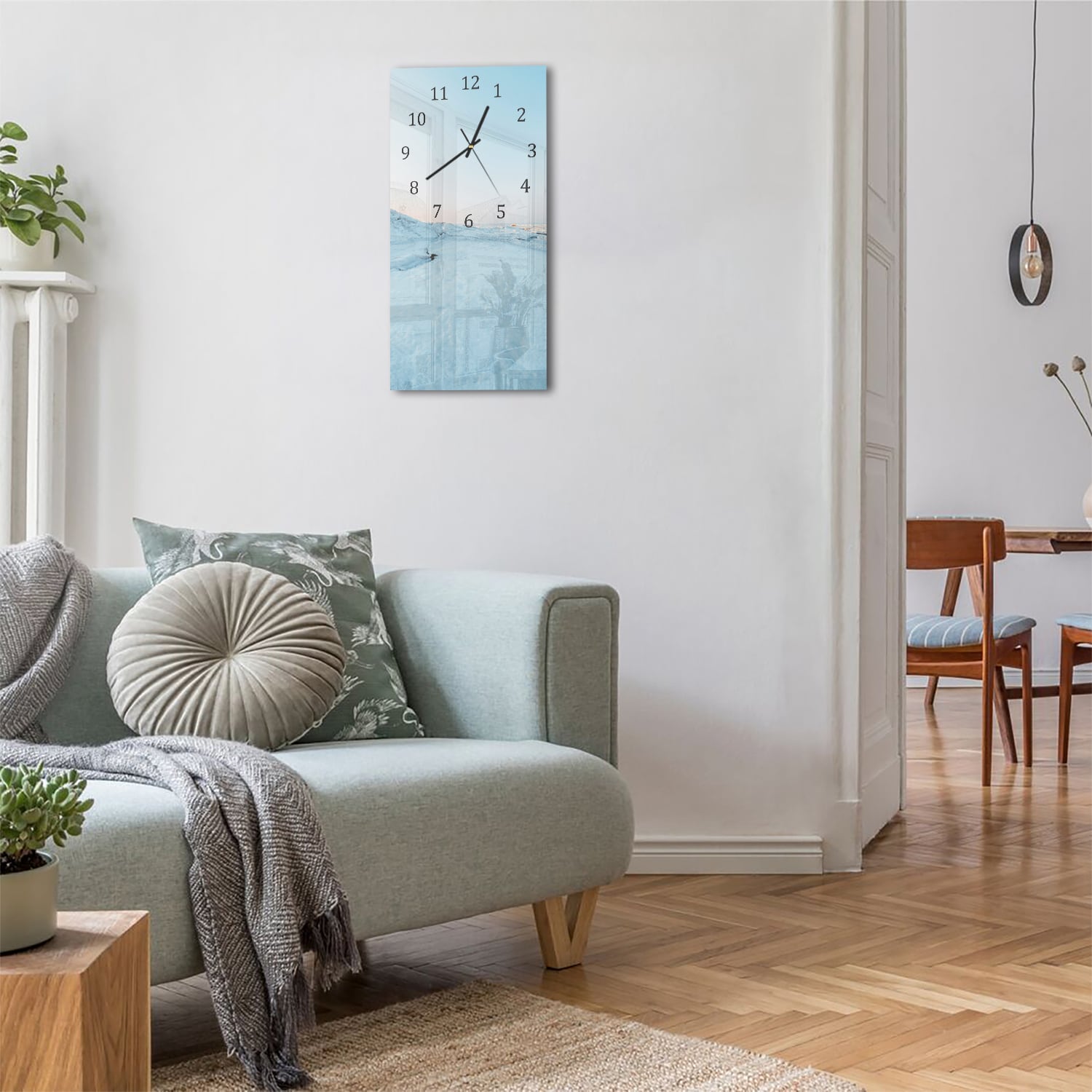 Wanduhr 30x60 - Winterliche Küste