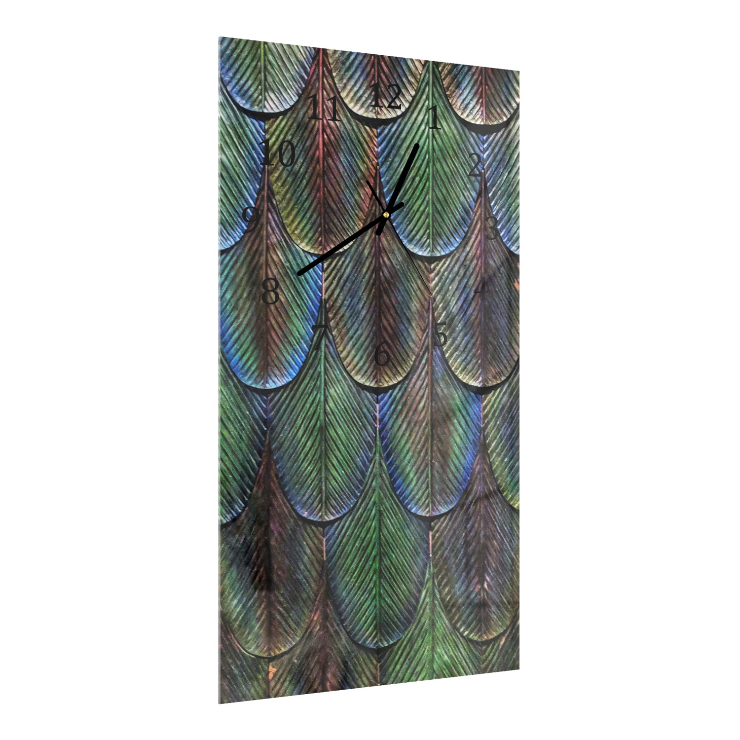 Wanduhr 30x60 - Blättertextur