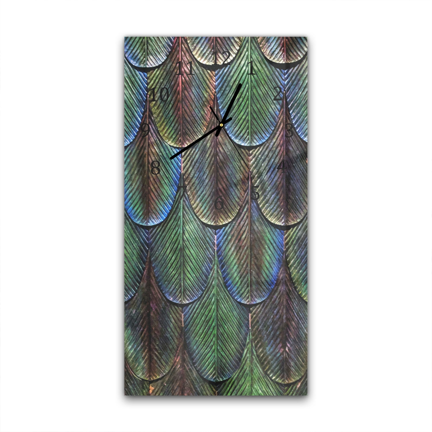 Wanduhr 30x60 - Blättertextur