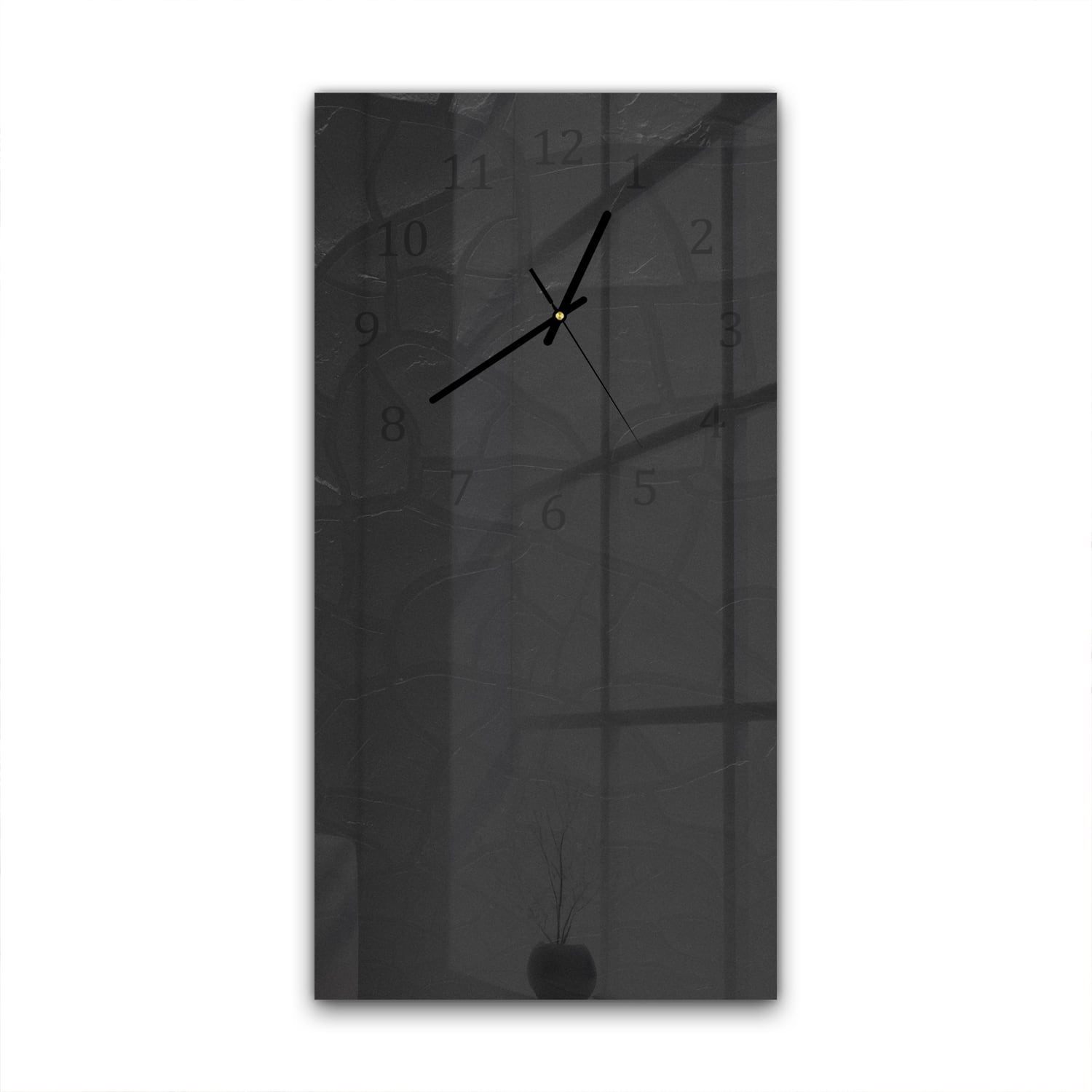 Wanduhr 30x60 - Schwarz-weiße Textur