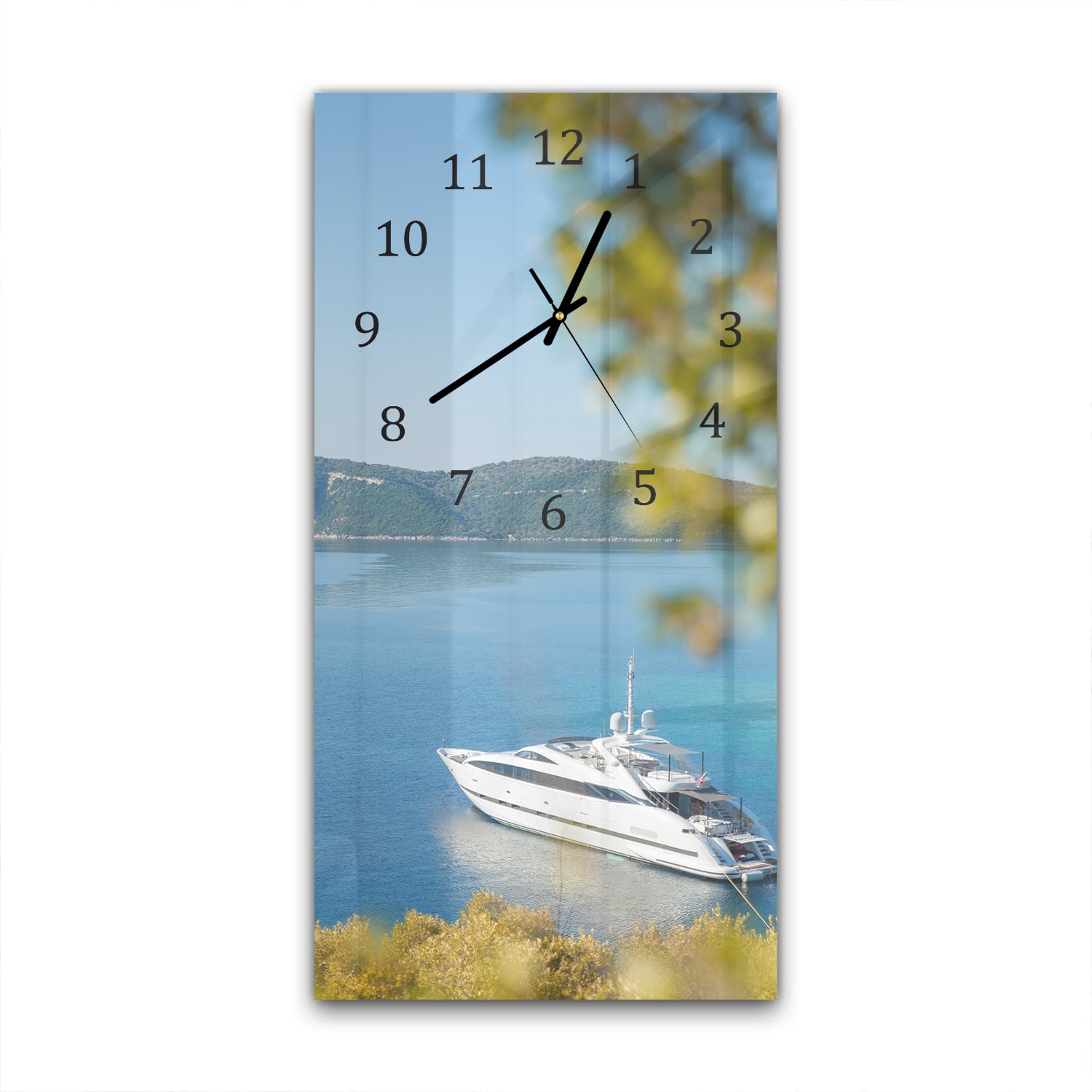 Wanduhr 30x60 - Jacht vor Anker