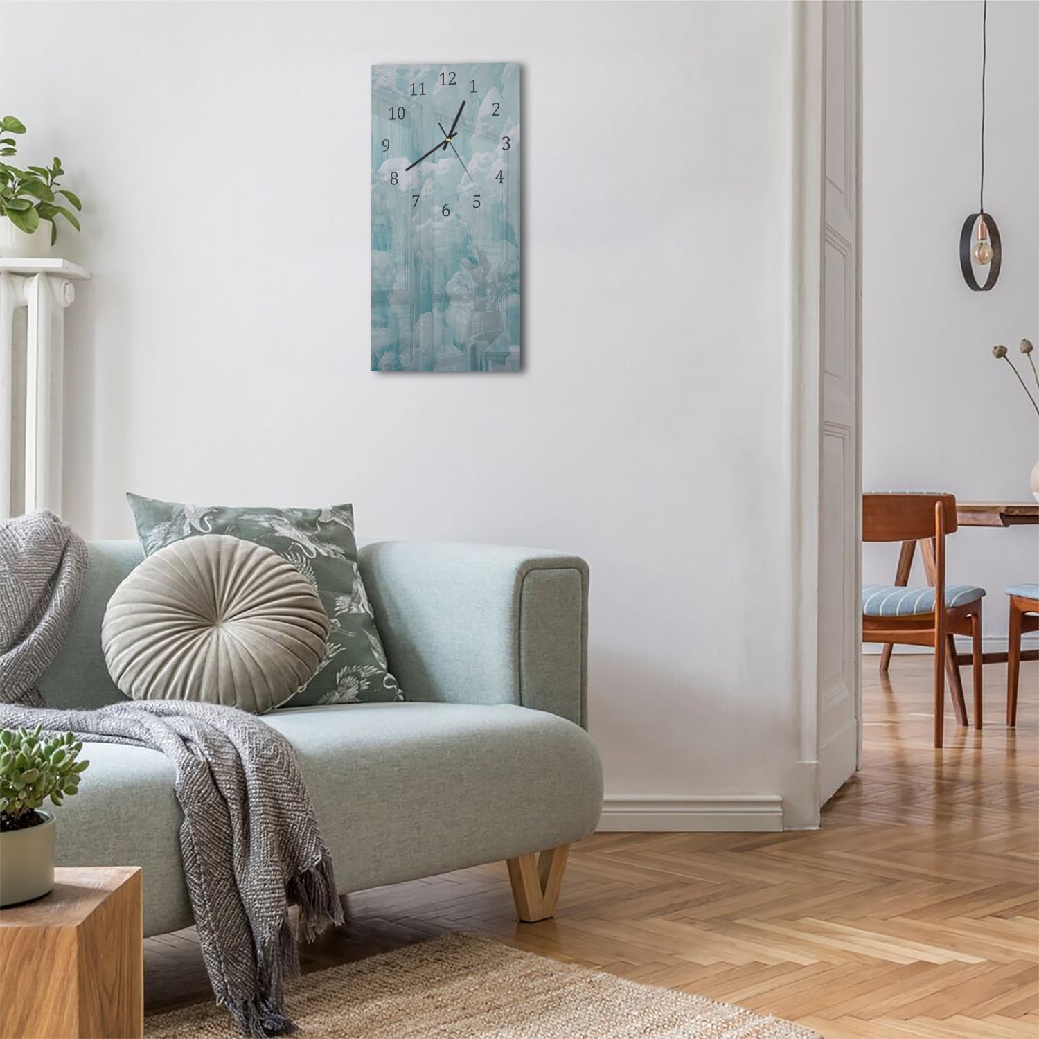 Wanduhr 30x60 - Natürliche Eisskulpturen