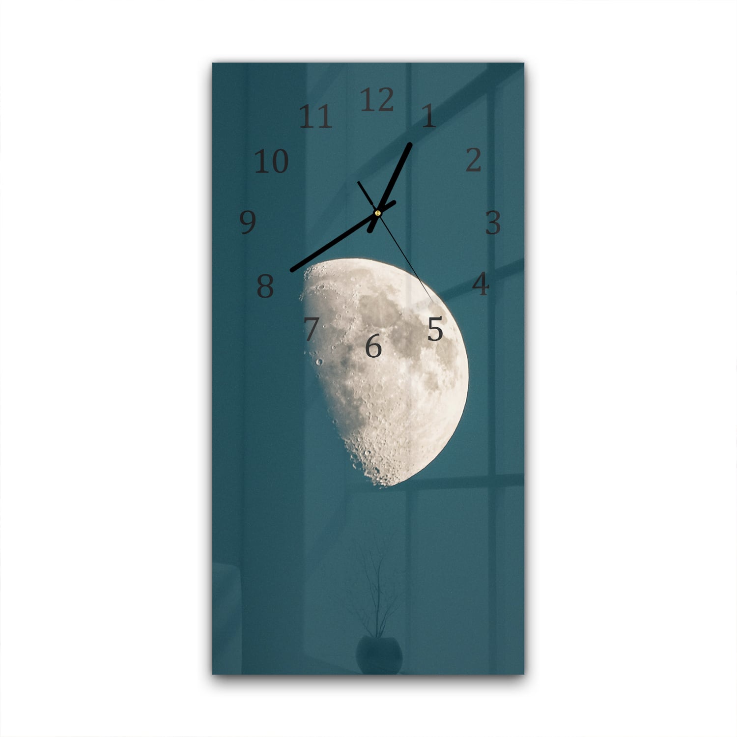 Wanduhr 30x60 - Halbmond
